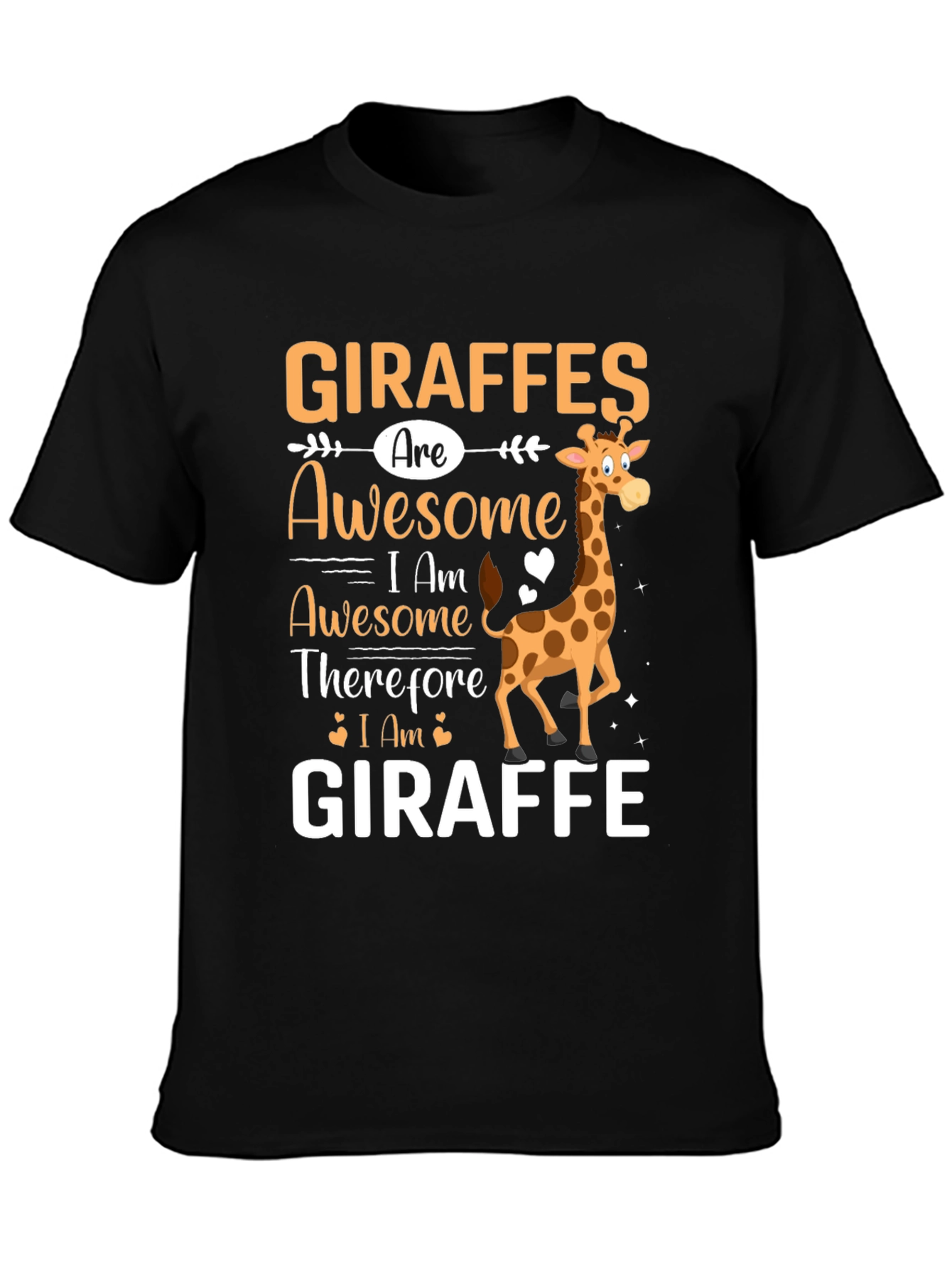 Black Giraffes Are Awesome Graphic T-Shirt view 3