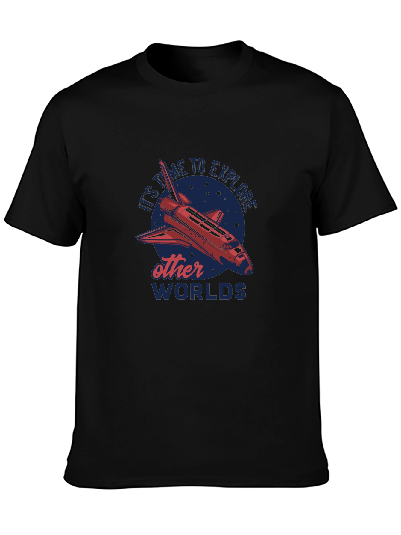 Black Explore Other Worlds Graphic T-Shirt view 3