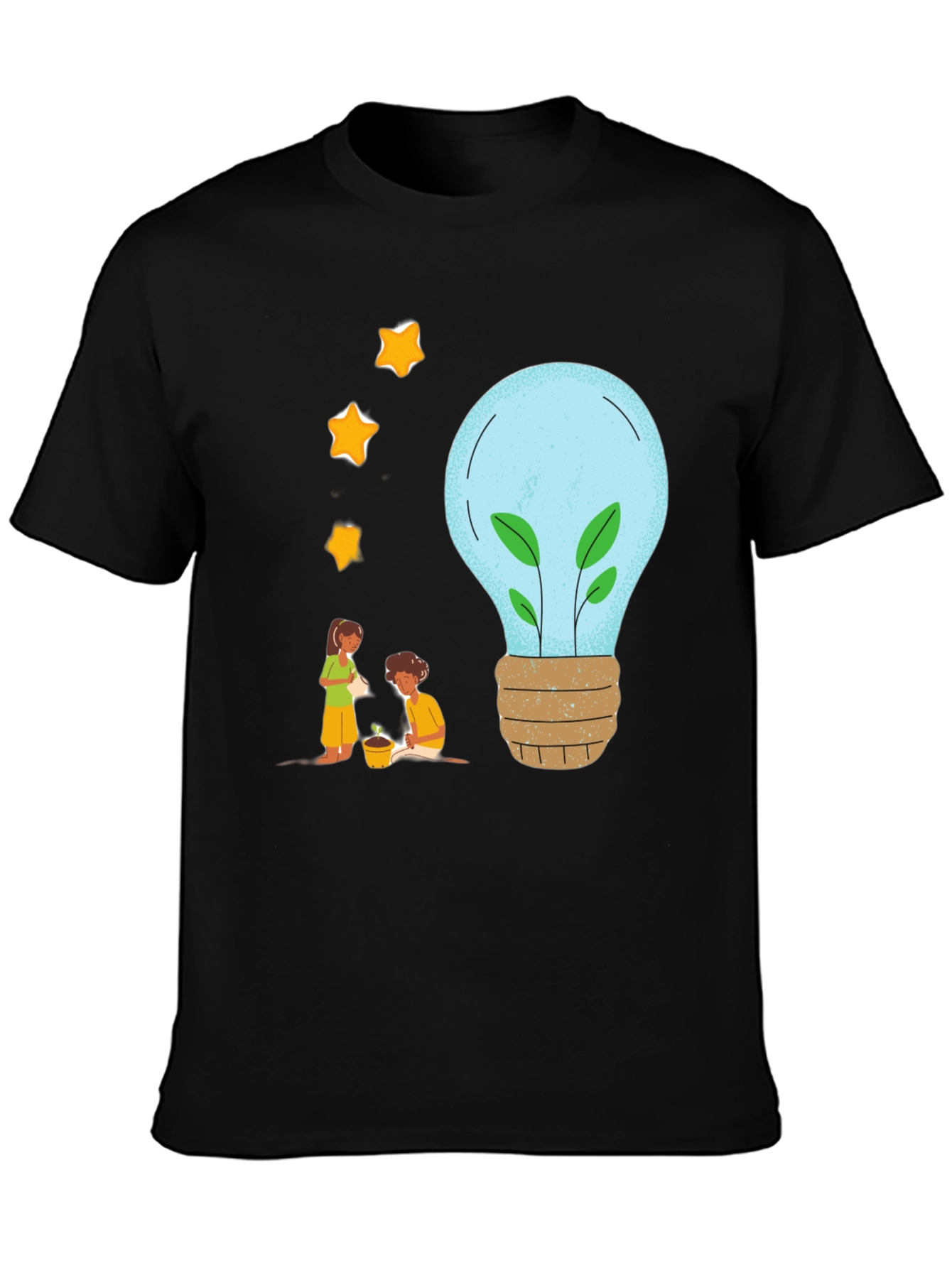 Black Eco-Friendly Graphic Tee - Plant a Brighter Future view 3
