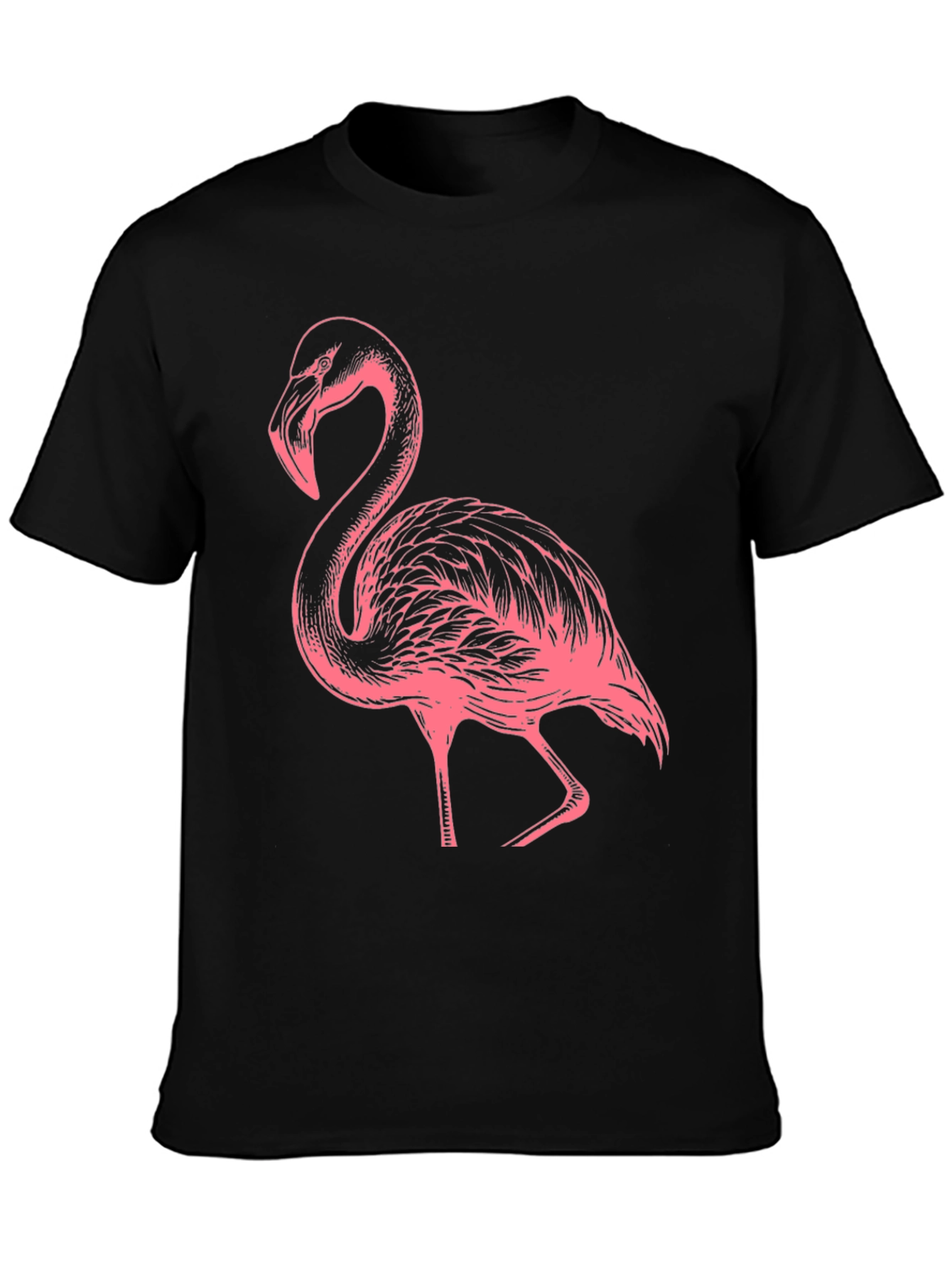 Black Flamingo Graphic Tee - Black Casual Shirt view 3