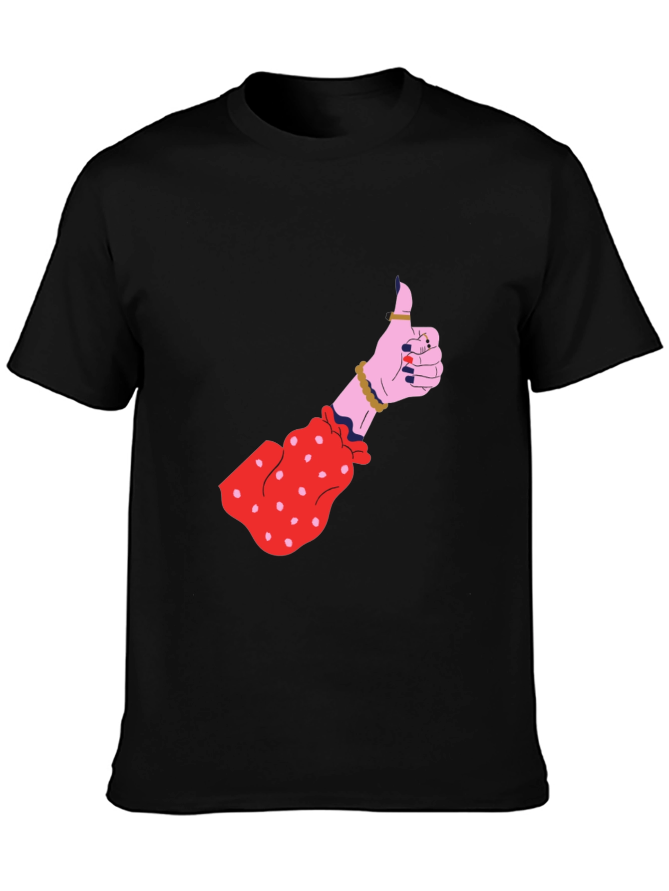 Black Thumbs Up Graphic Tee - Black view 3