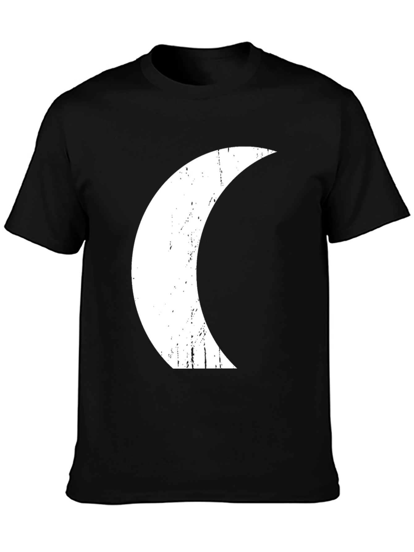 Black Crescent Moon Graphic Black T-Shirt view 3