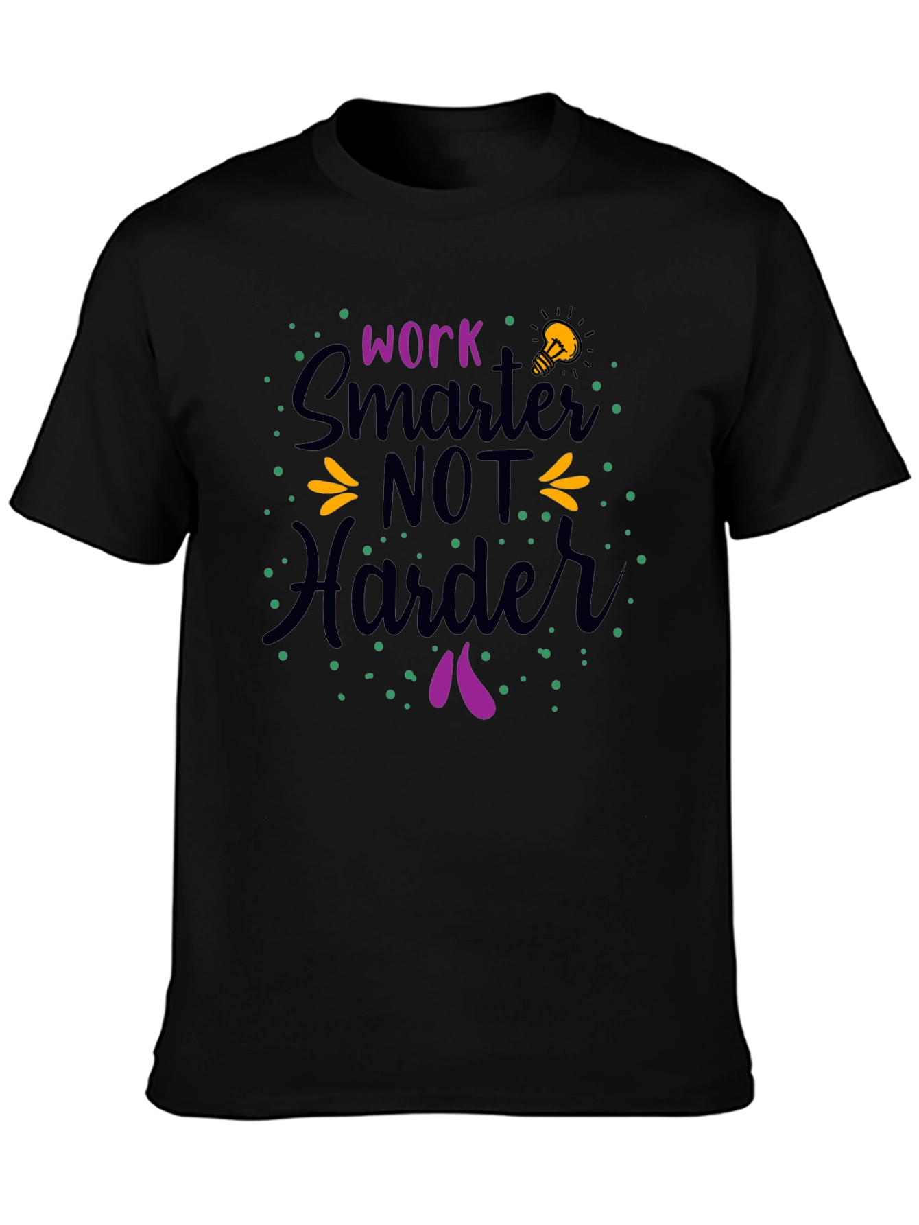 Black Work Smarter T-Shirt | Motivational Graphic Tee view 3