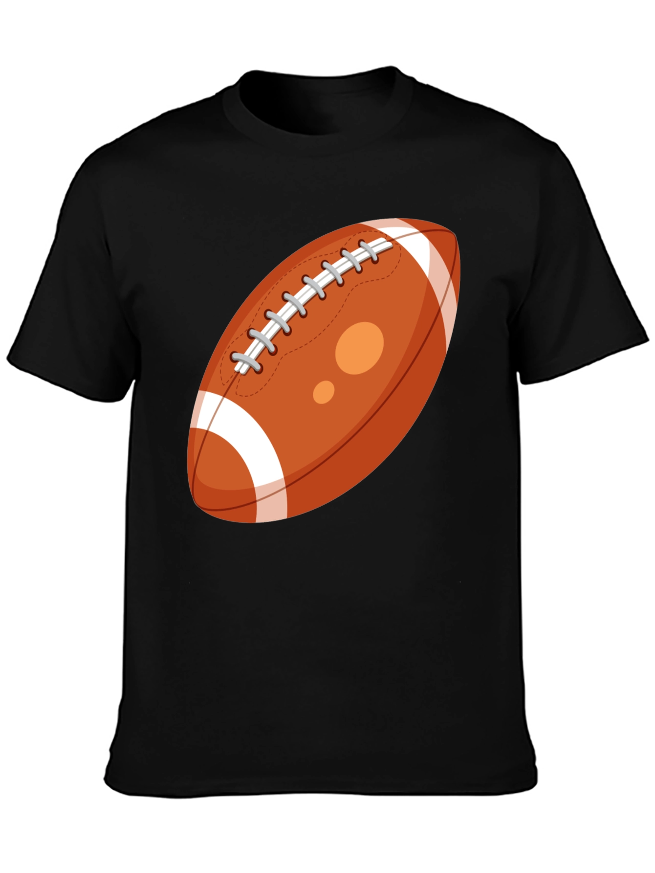 Black Football Graphic Tee - Casual Black T-Shirt for Sports Fans view 3