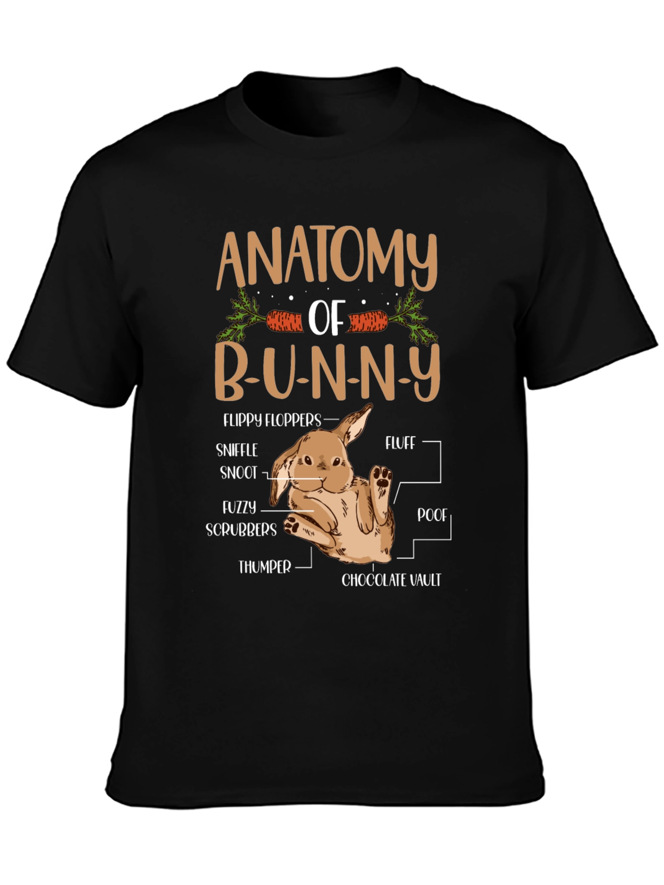 Black Anatomy of a Bunny T-Shirt - Easter view 3