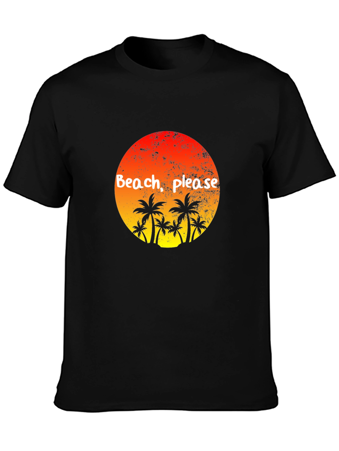 Black Beach Please Palm Tree T-Shirt - Tropical Vibes view 3