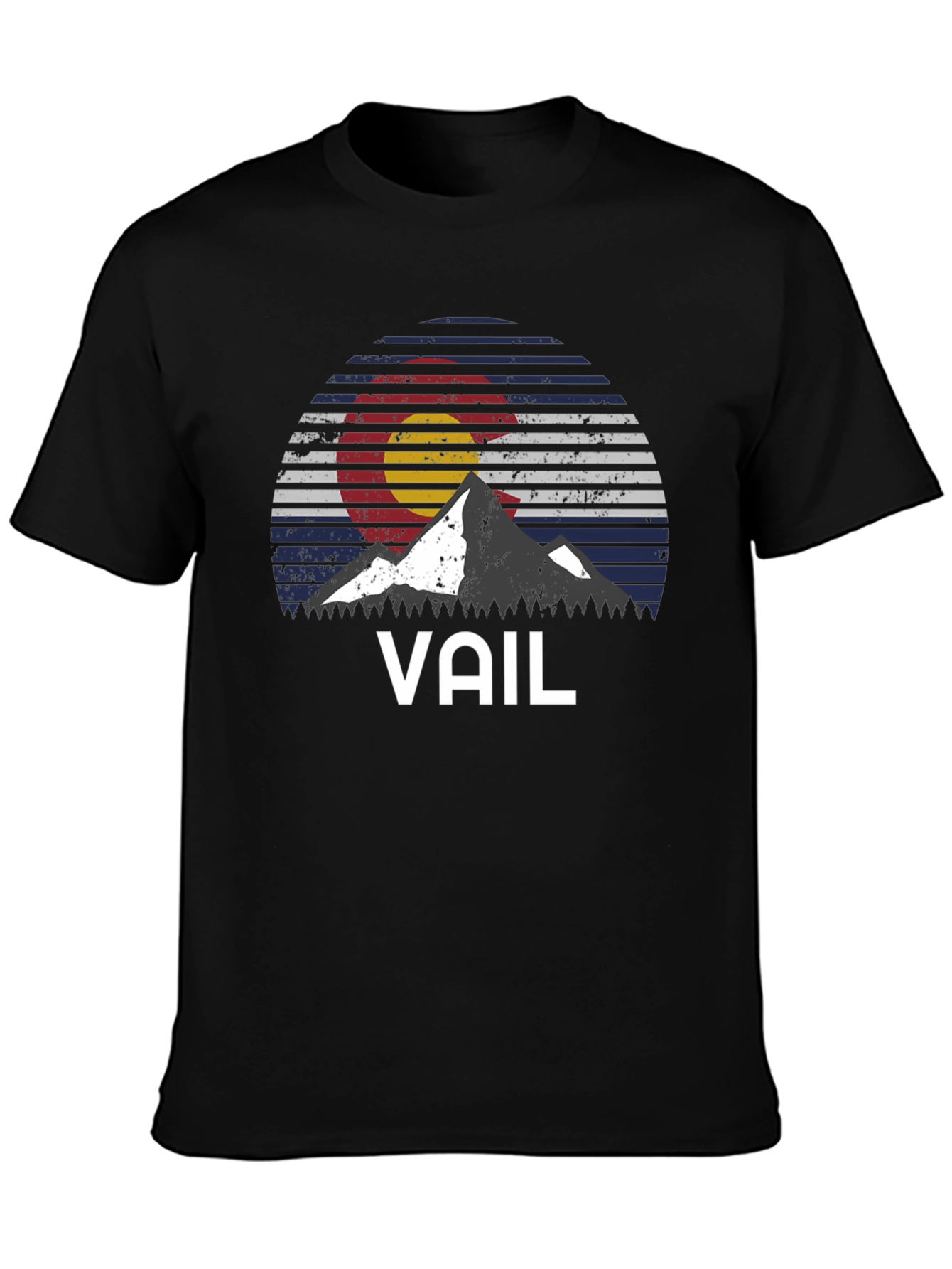 Vail Colorado Flag Mountain Graphic T-Shirt - 3