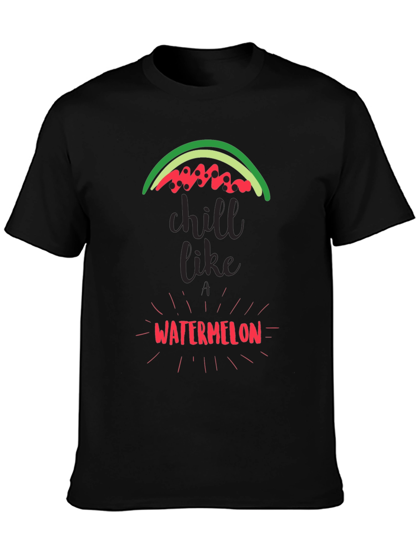 Black Chill Like Watermelon Black Graphic Tee view 3
