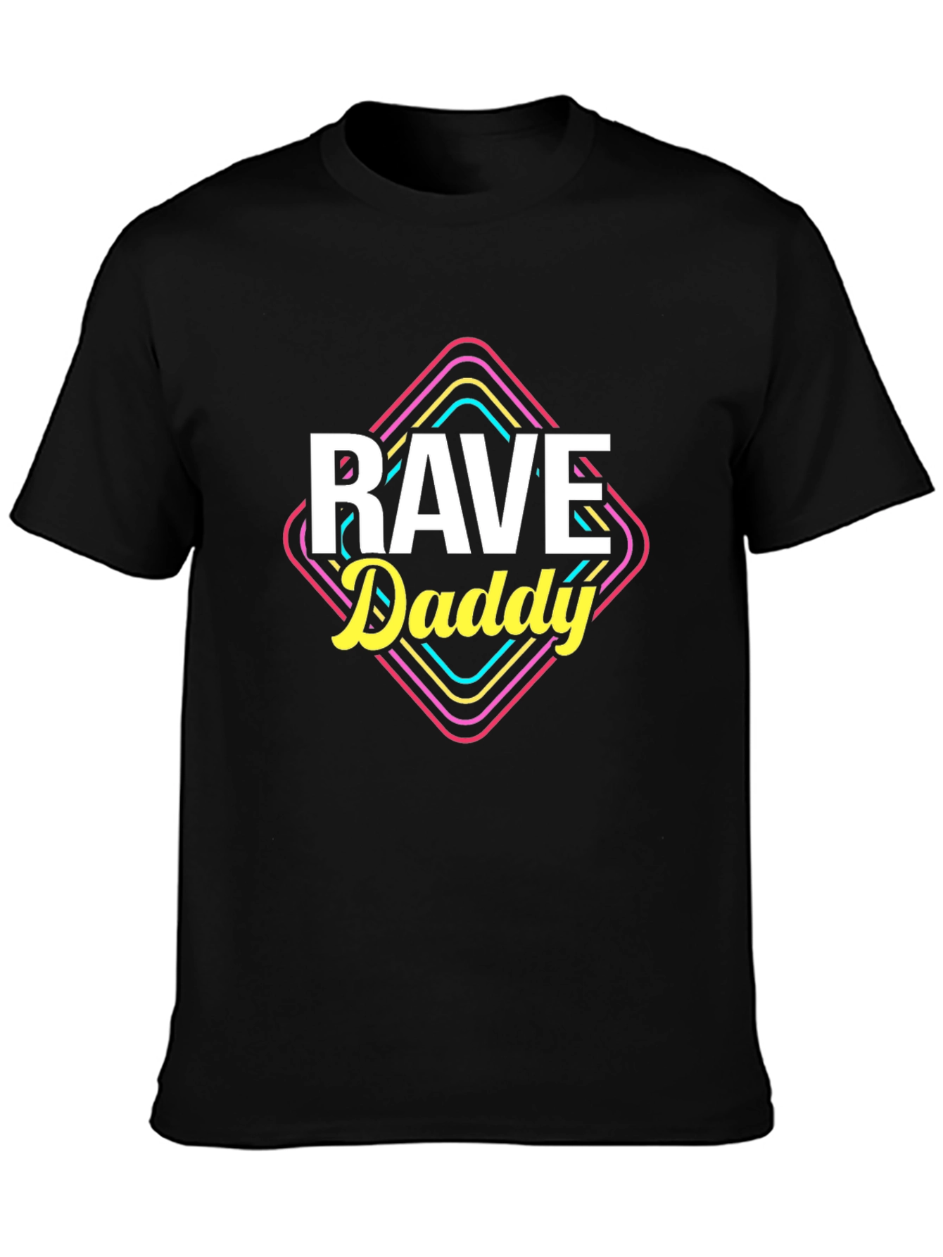 Black Rave Daddy T-Shirt - Retro 80s Style, Black Tee view 3