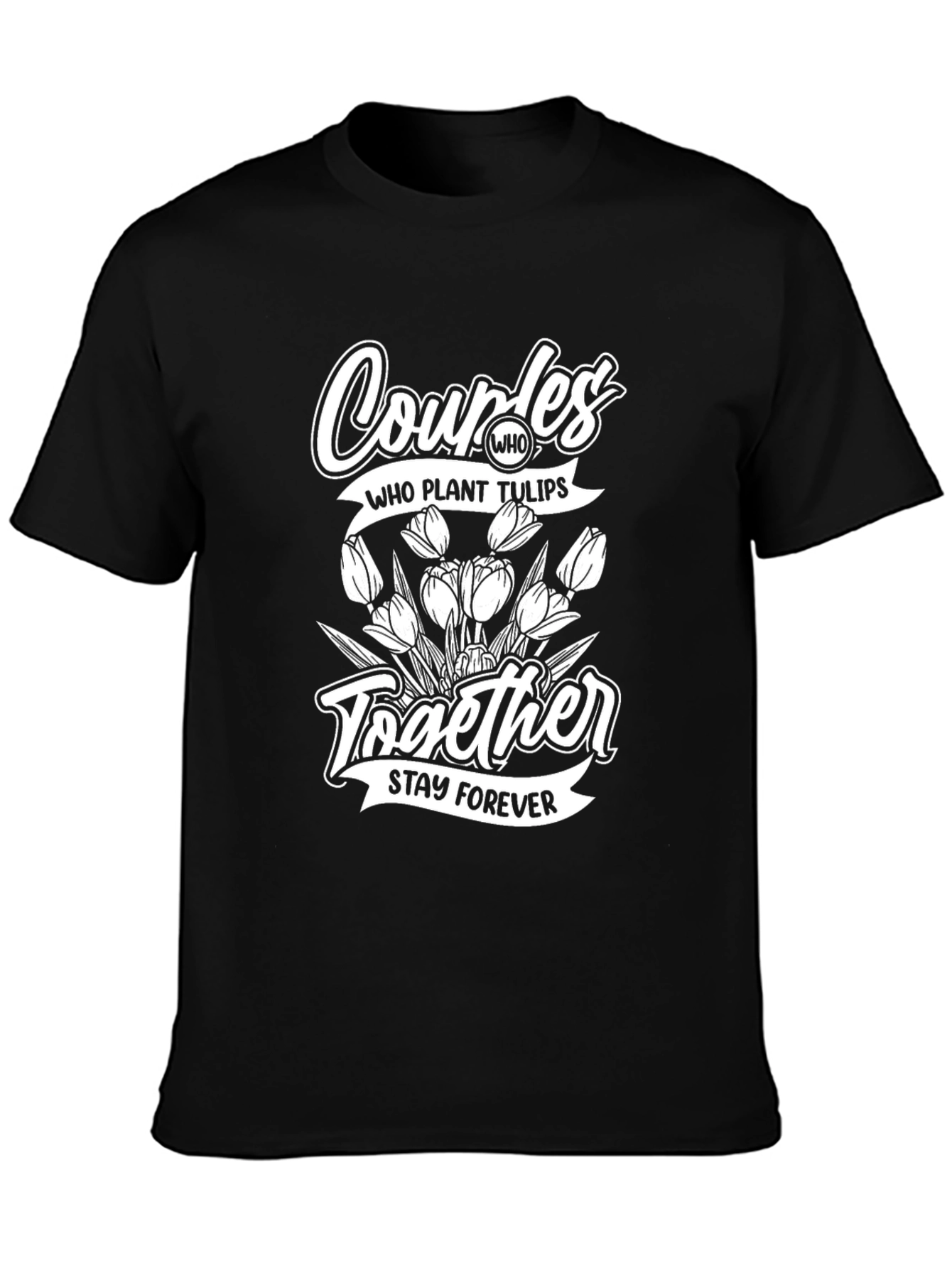 Black Couples Who Plant Tulips Together T-Shirt view 3