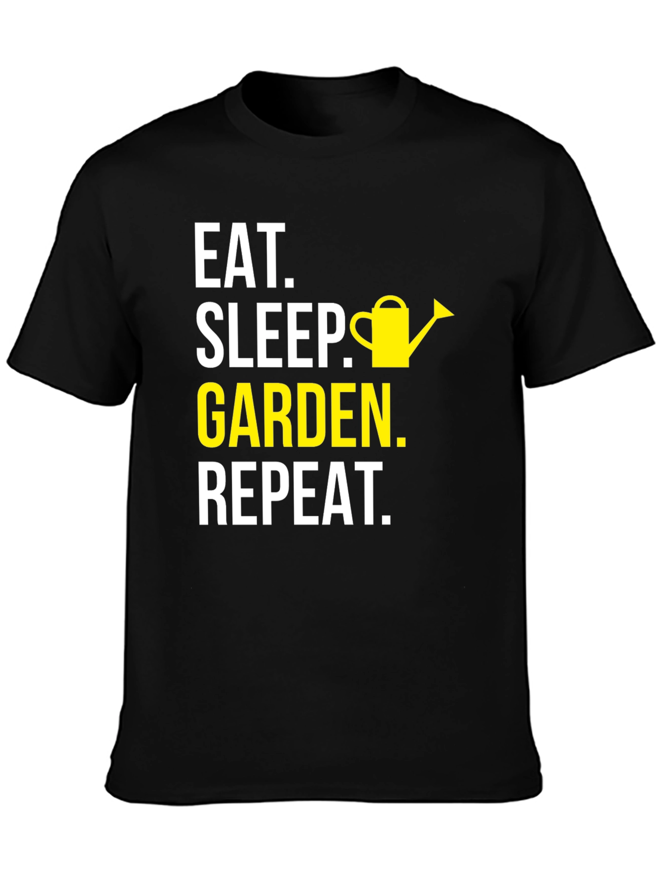 Black Eat Sleep Garden Repeat Black T-Shirt view 3