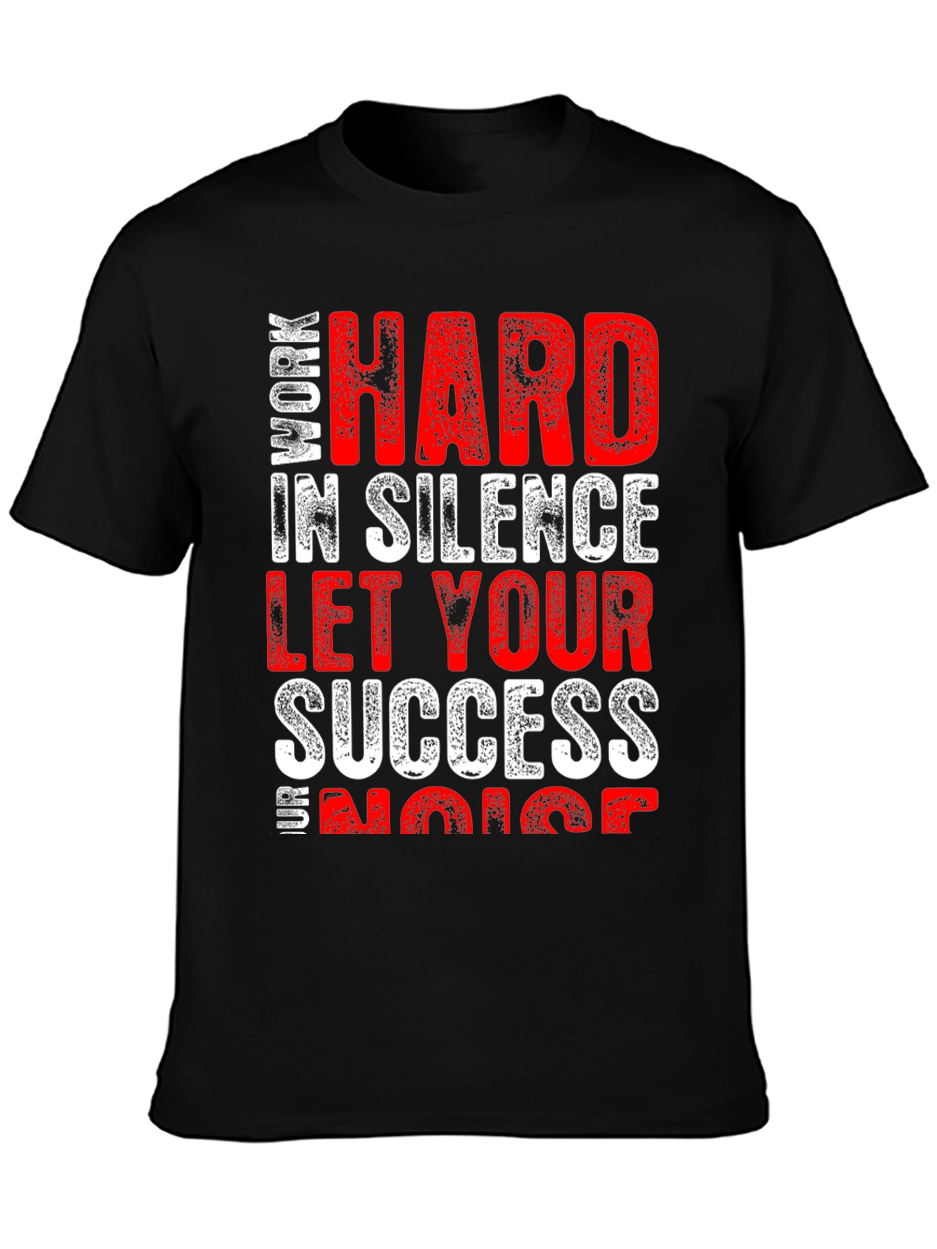 Black Work Hard in Silence Graphic Tee view 3