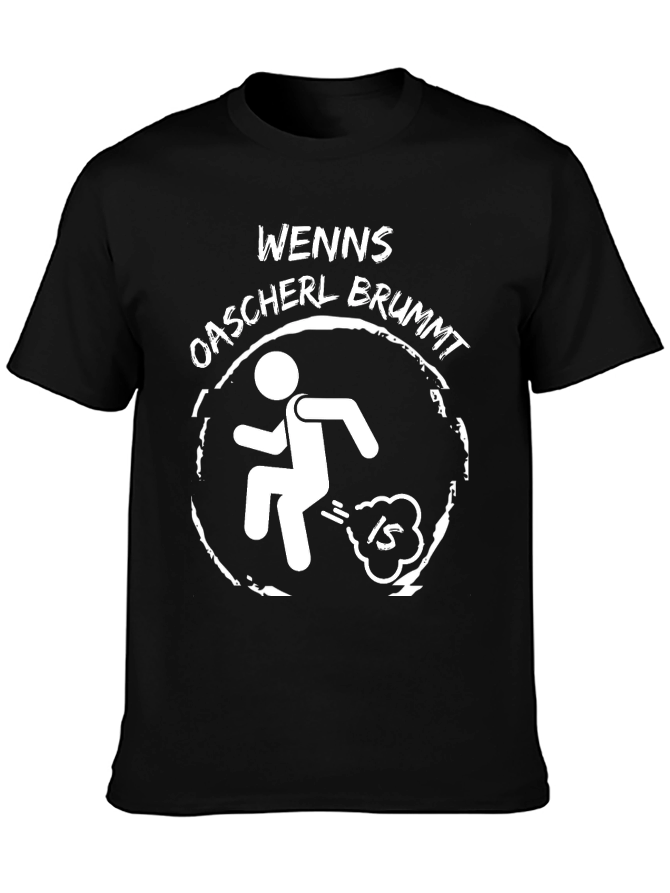 Black Funny Graphic Tee - 'Wenns Oascherl Brummt' view 3