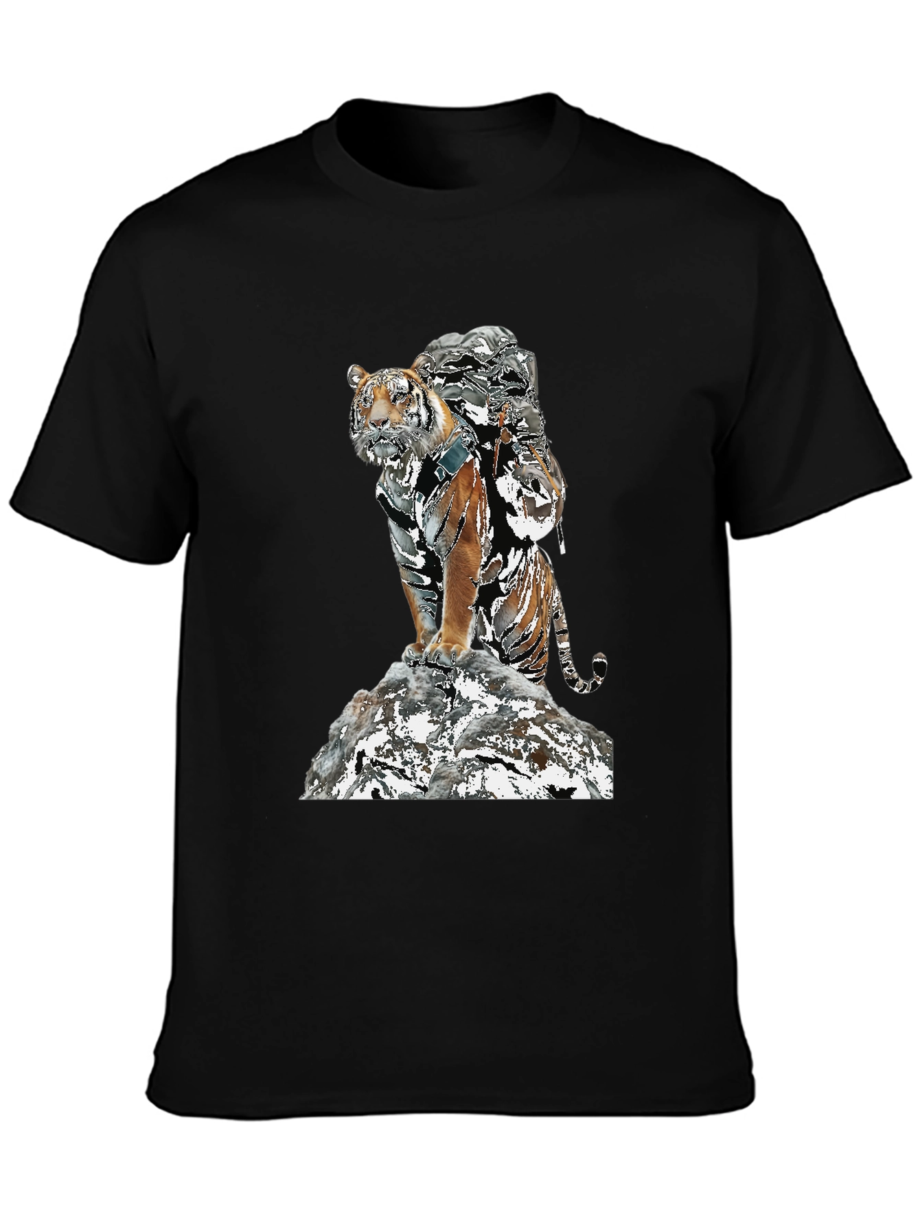 Black Tiger Graphic Tee - Black Cotton Blend view 3