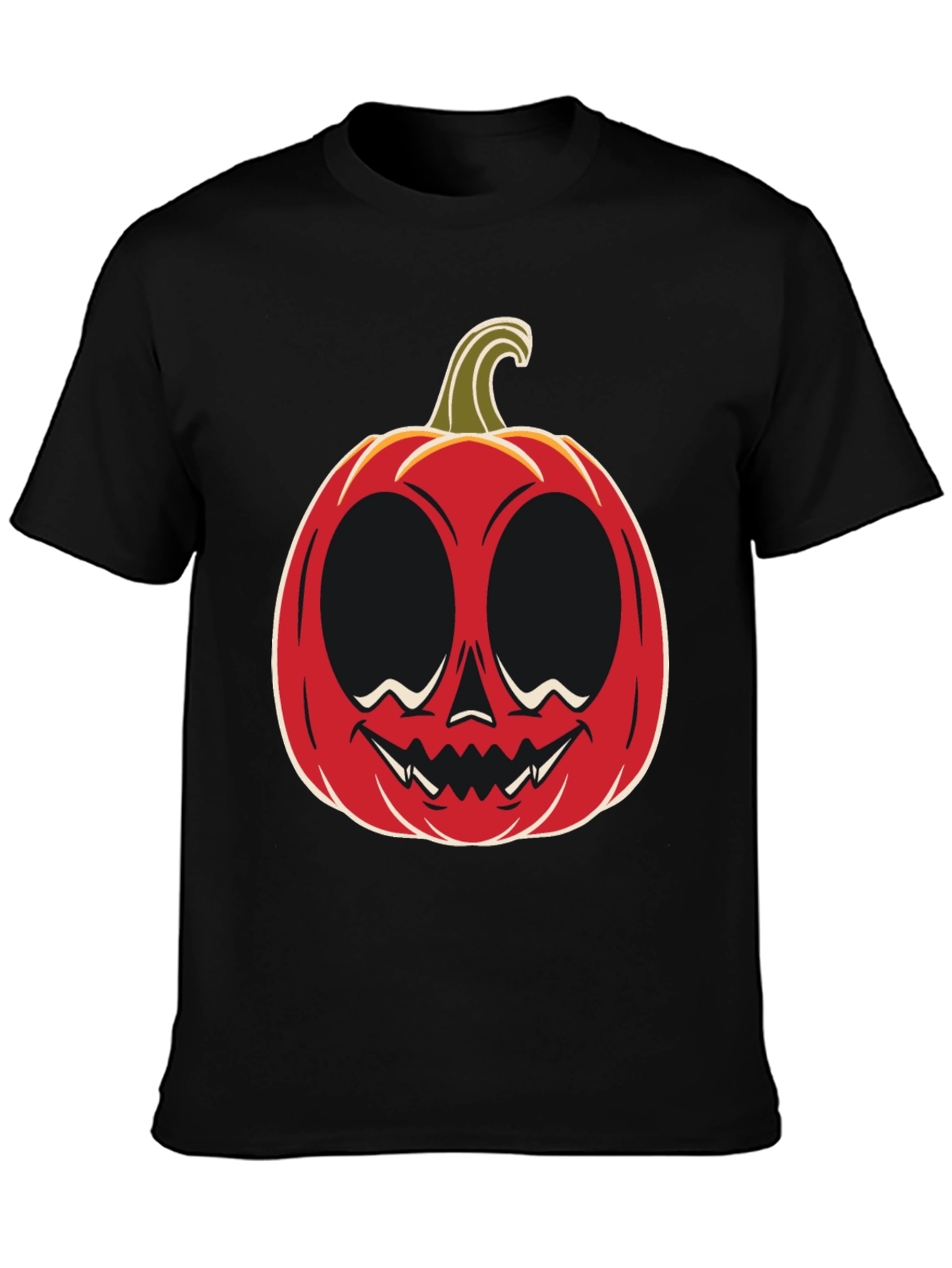 Black Halloween Pumpkin Face Graphic Tee view 3