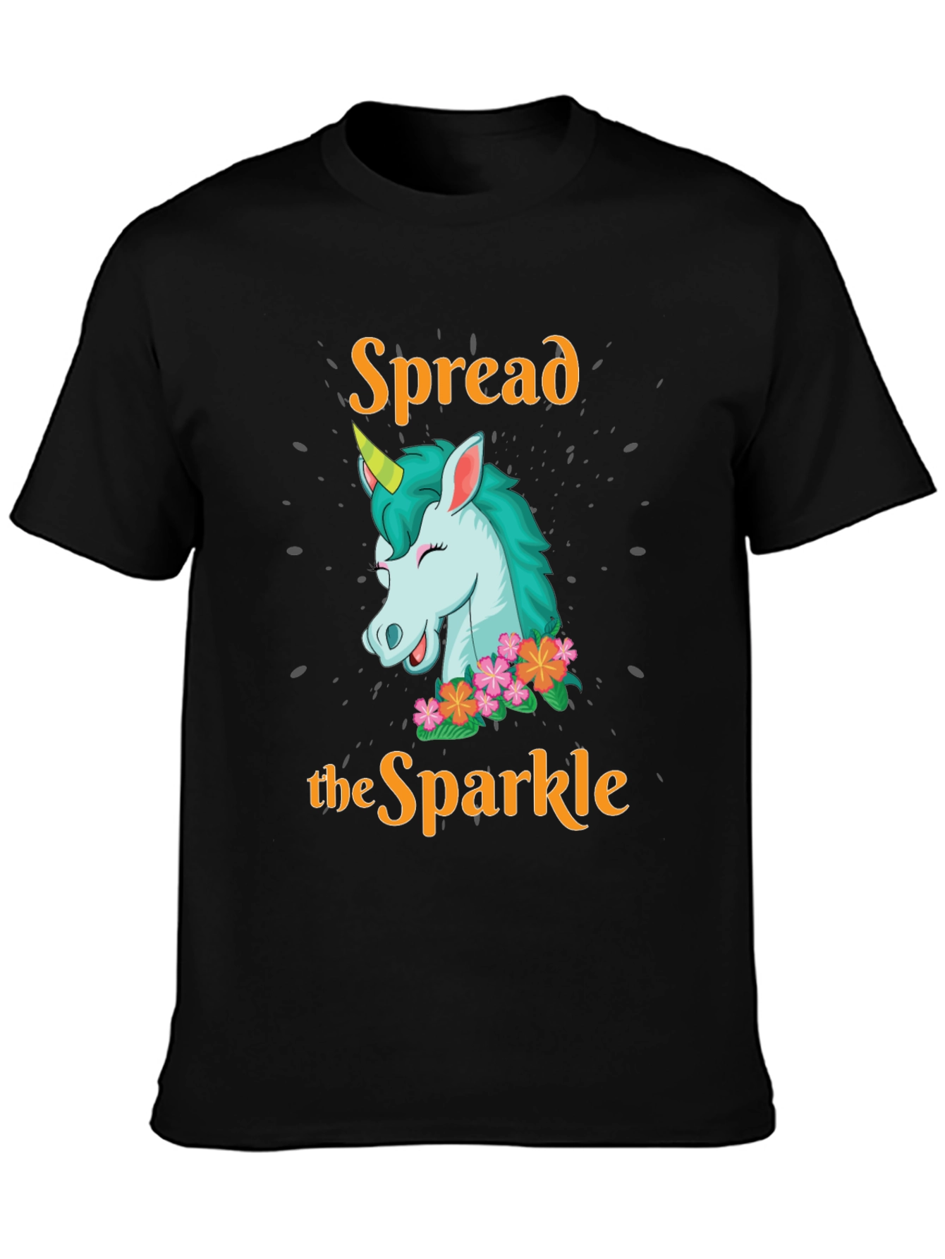 Black Spread the Sparkle Unicorn T-Shirt view 3