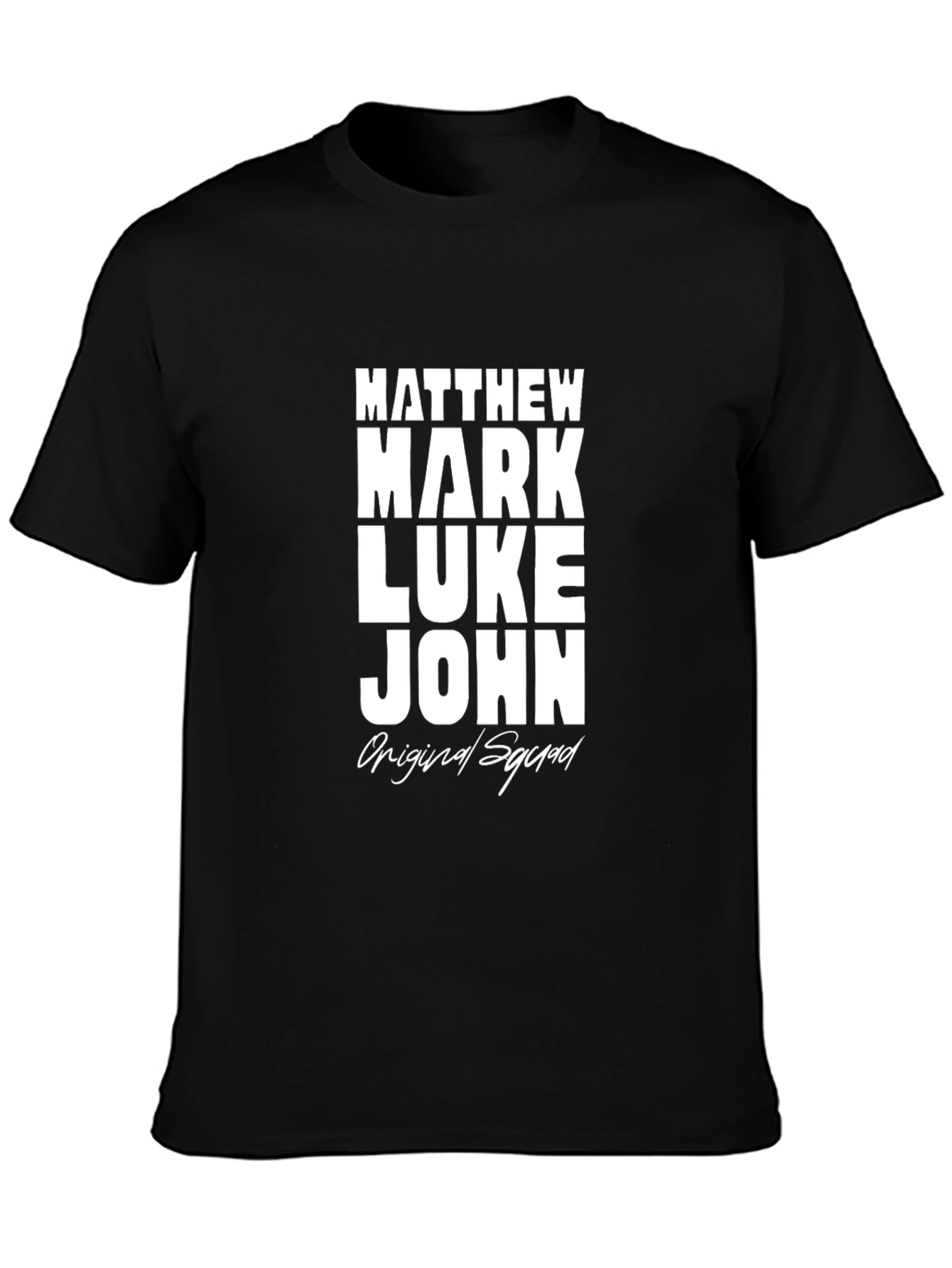 Black Original Squad Tee - Matthew, Mark, Luke, John - Christian Inspired view 3