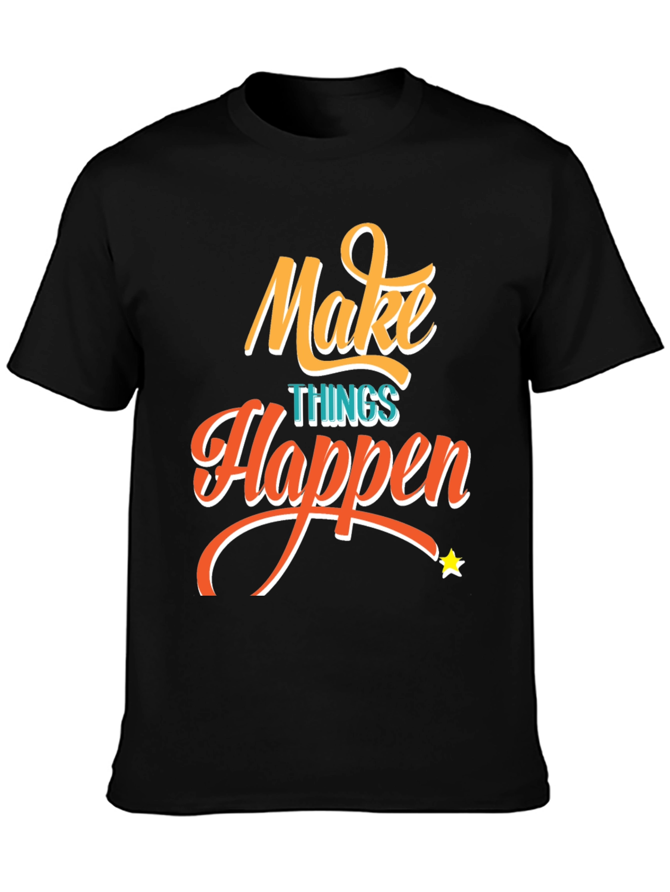 Black Make Things Happen Graphic Tee - Black T-Shirt view 3