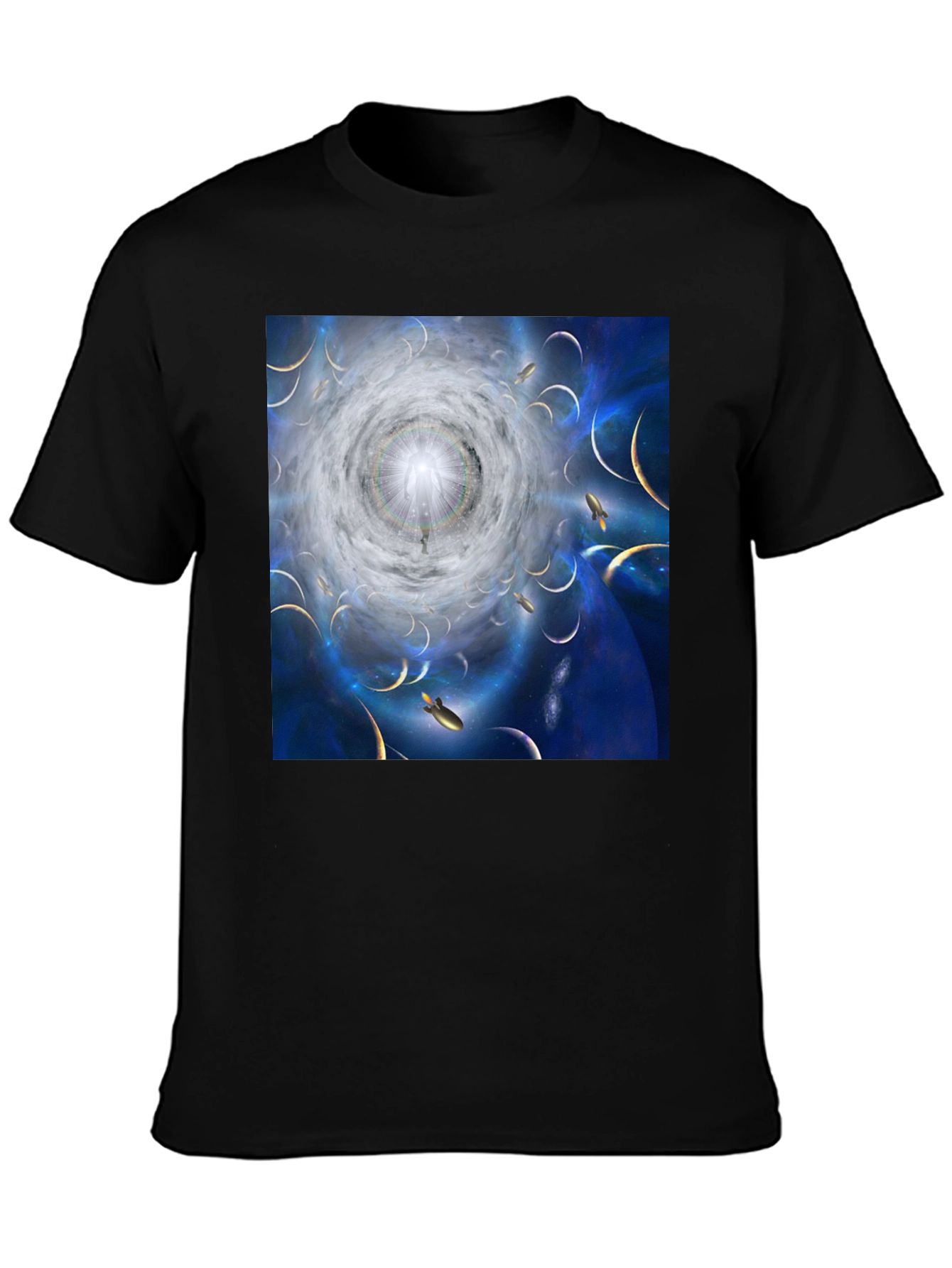 Black Celestial Dreamscape Graphic T-Shirt view 3