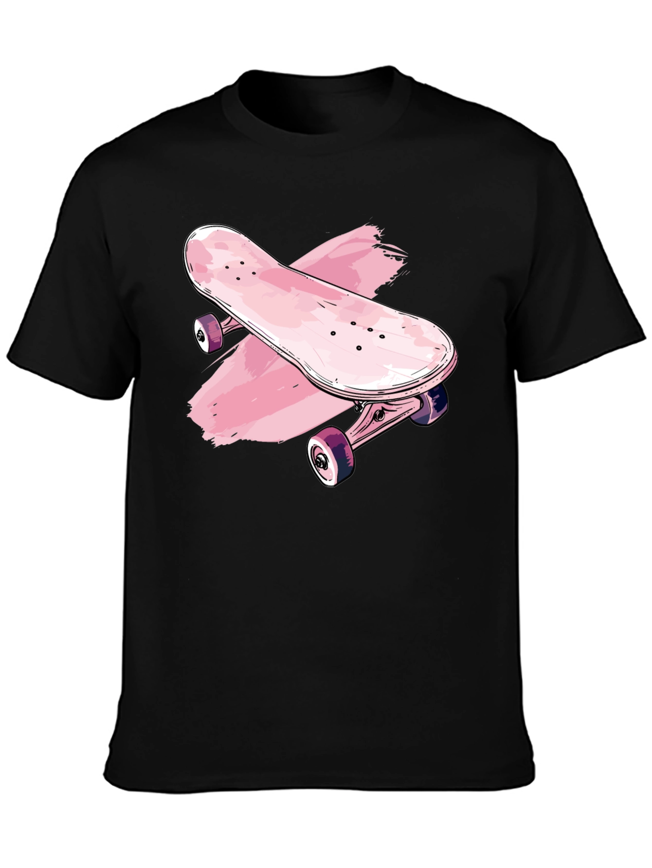 Black Skateboard Graphic Tee - Trendy Black T-Shirt view 3