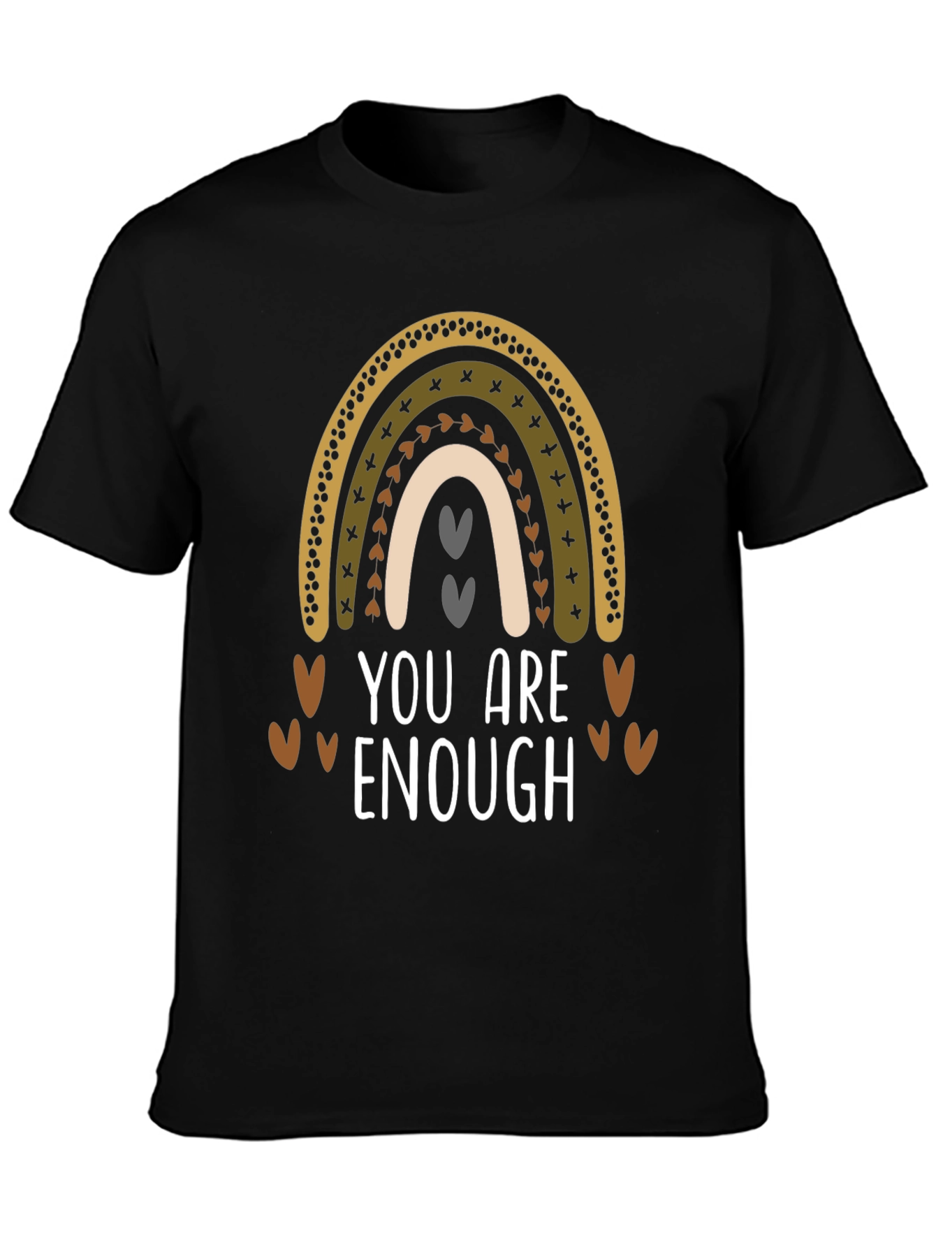 Black You Are Enough Rainbow T-Shirt view 3