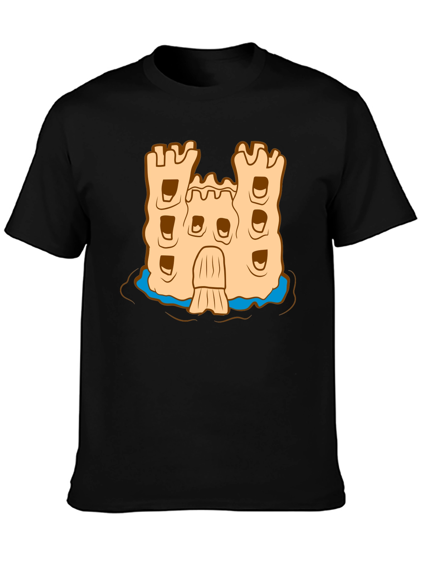 Black Sandcastle Graphic Tee - Beach Vibes view 3