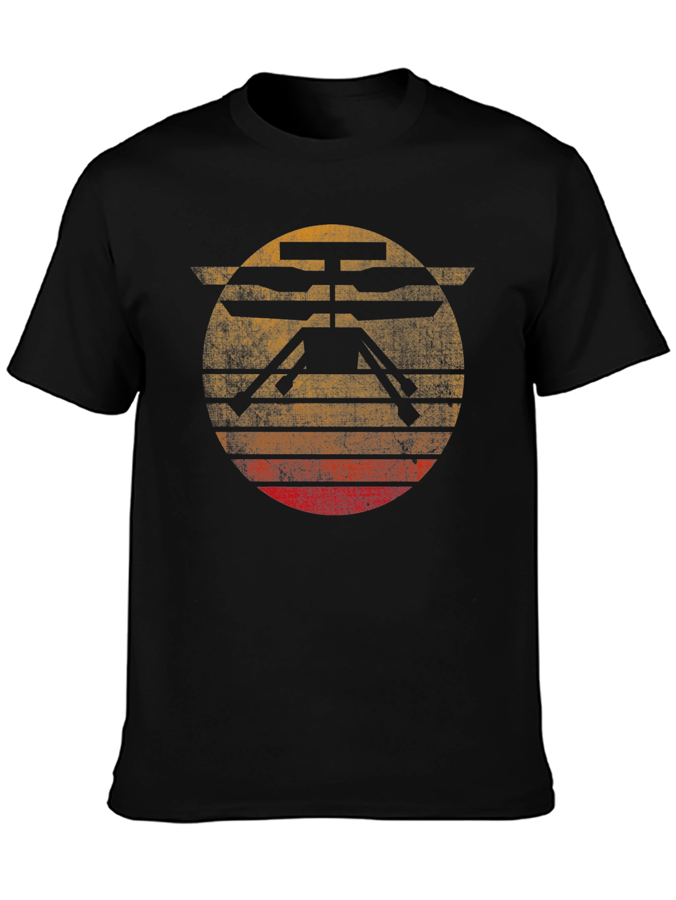 Black Mars Helicopter T-Shirt - Retro Style view 3