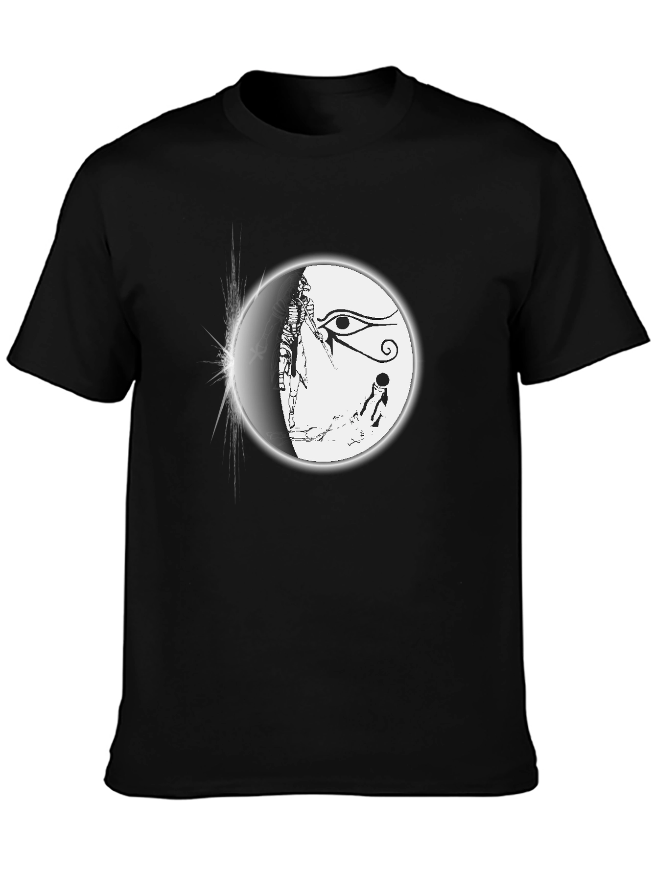 Black Egyptian Eye T-Shirt - Black Graphic Tee view 3