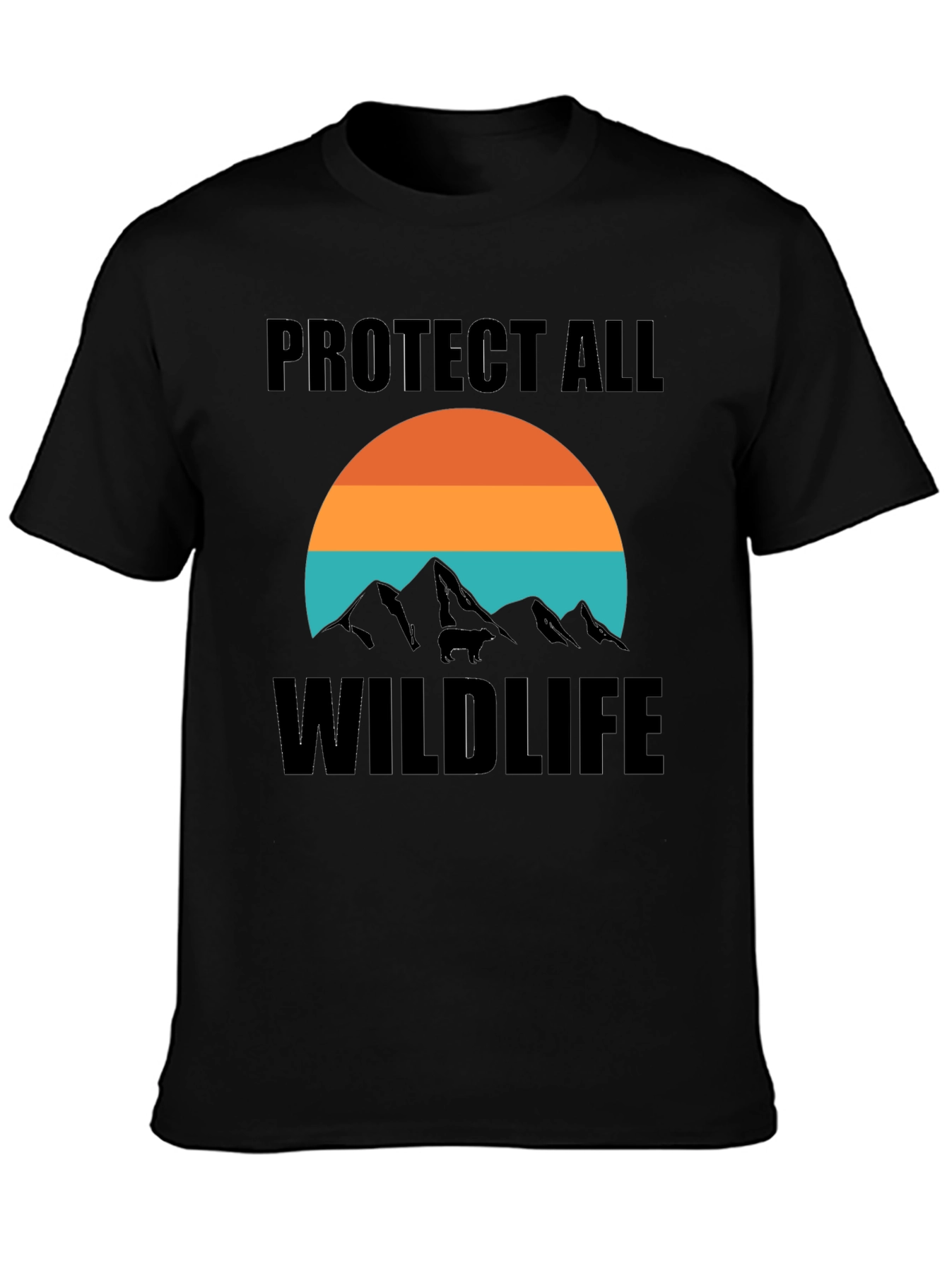 Black Protect All Wildlife Tee view 3