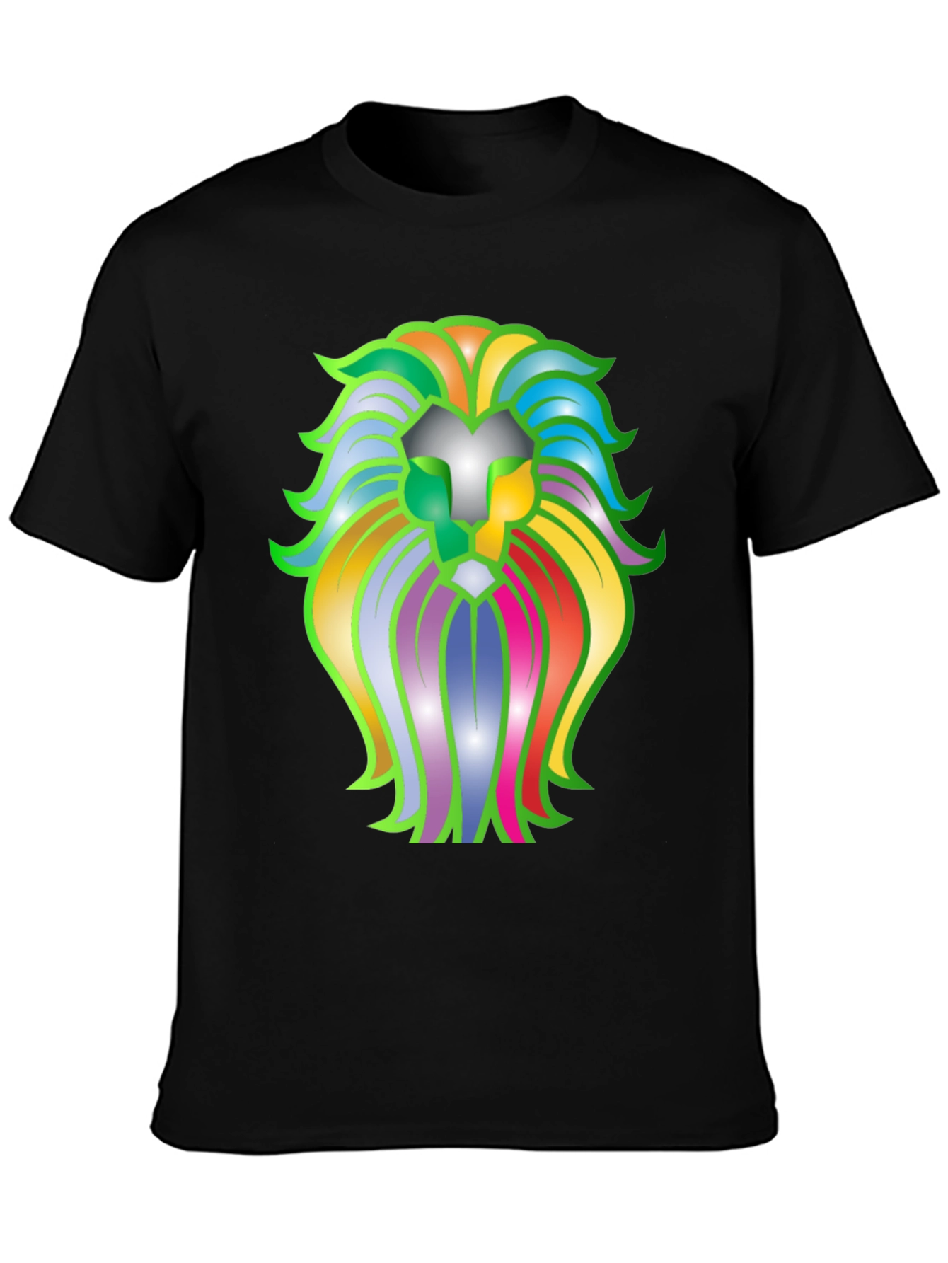 Black Lion Graphic Black T-Shirt view 3