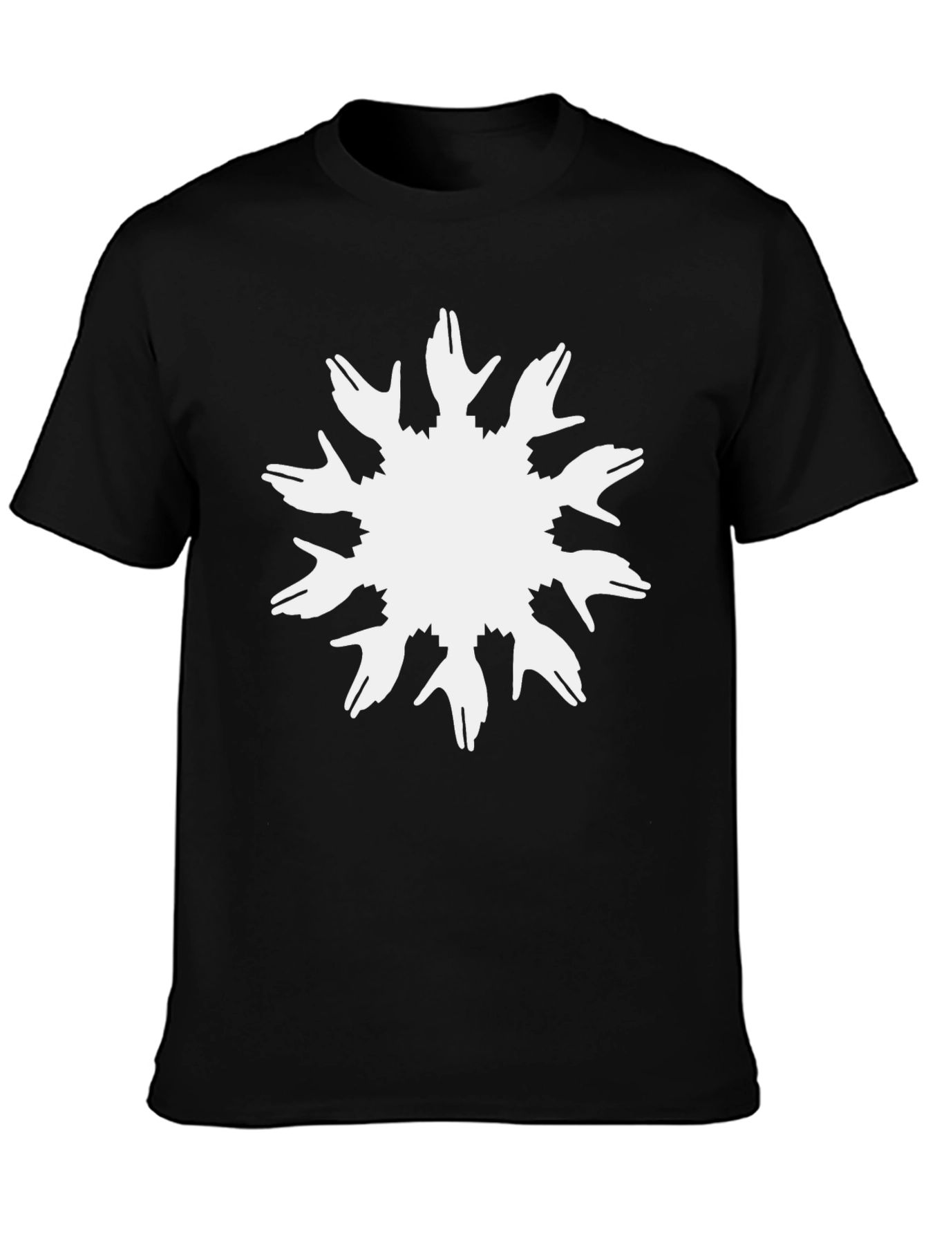 Black Unique Hands Sunburst Graphic Black T-Shirt view 3