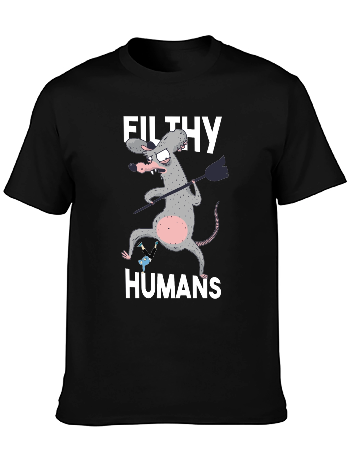 Black Filthy Humans Graphic T-Shirt view 3