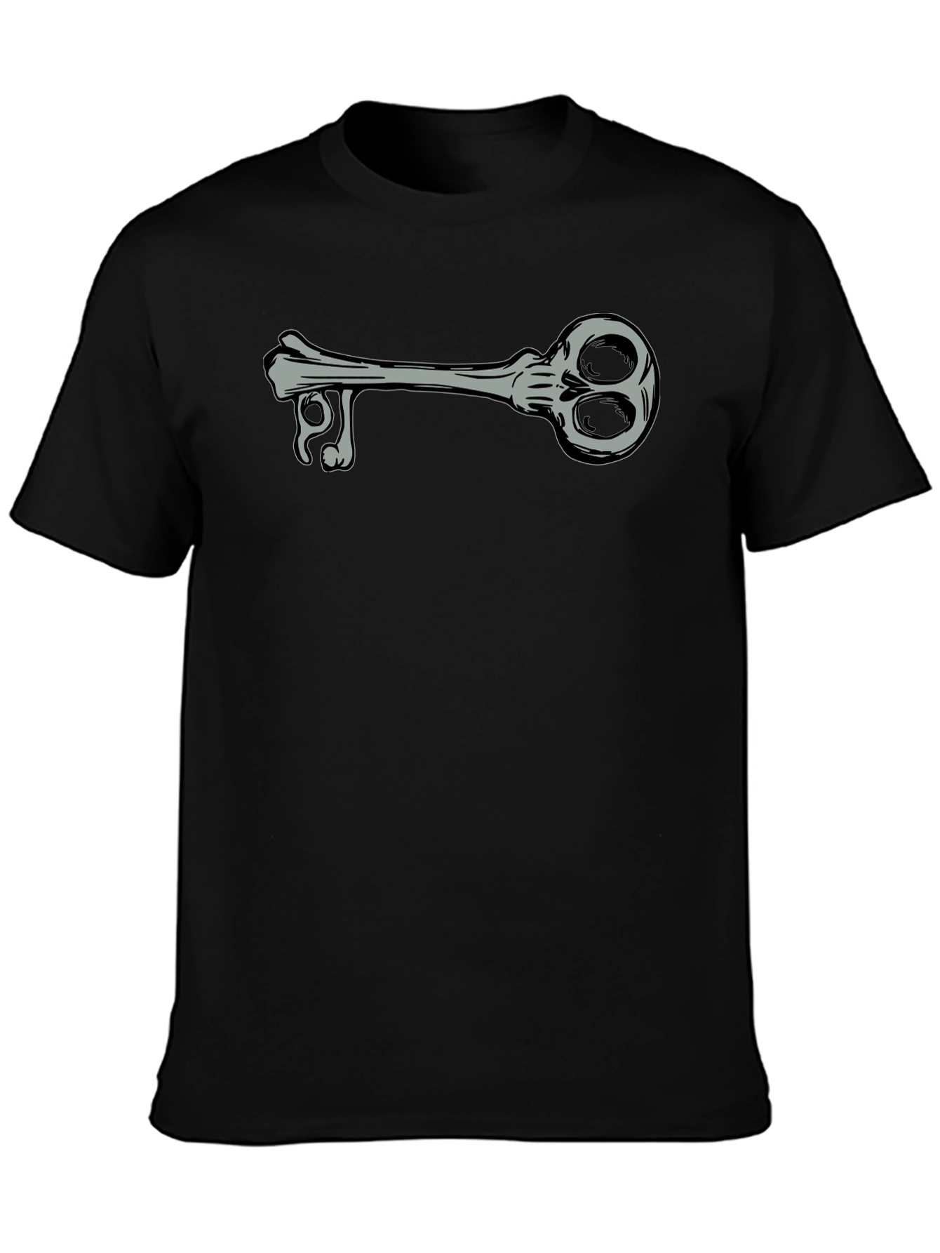 Black Skeleton Key Graphic Tee - Unisex Black T-Shirt view 3