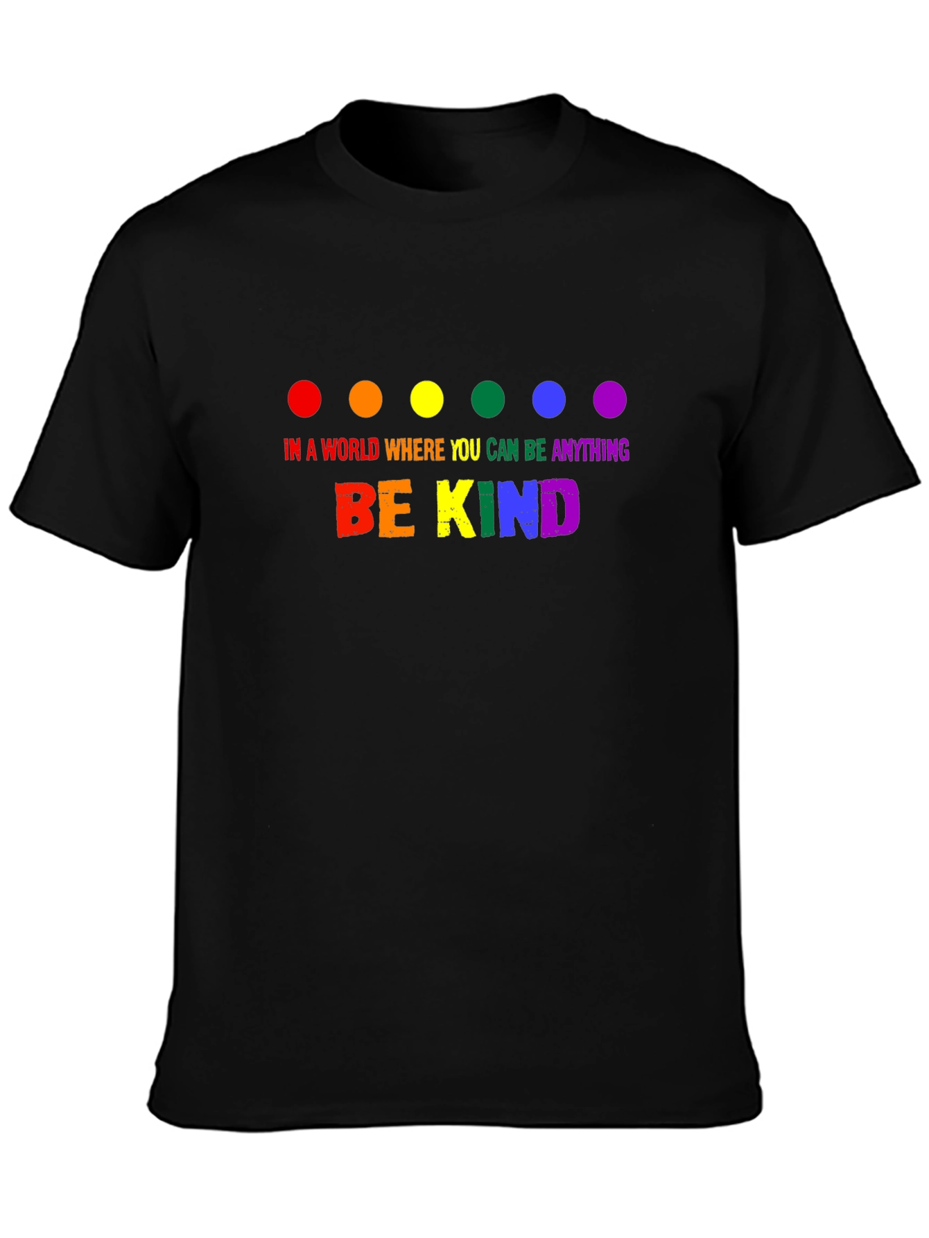 Black Be Kind Rainbow Graphic Tee view 3