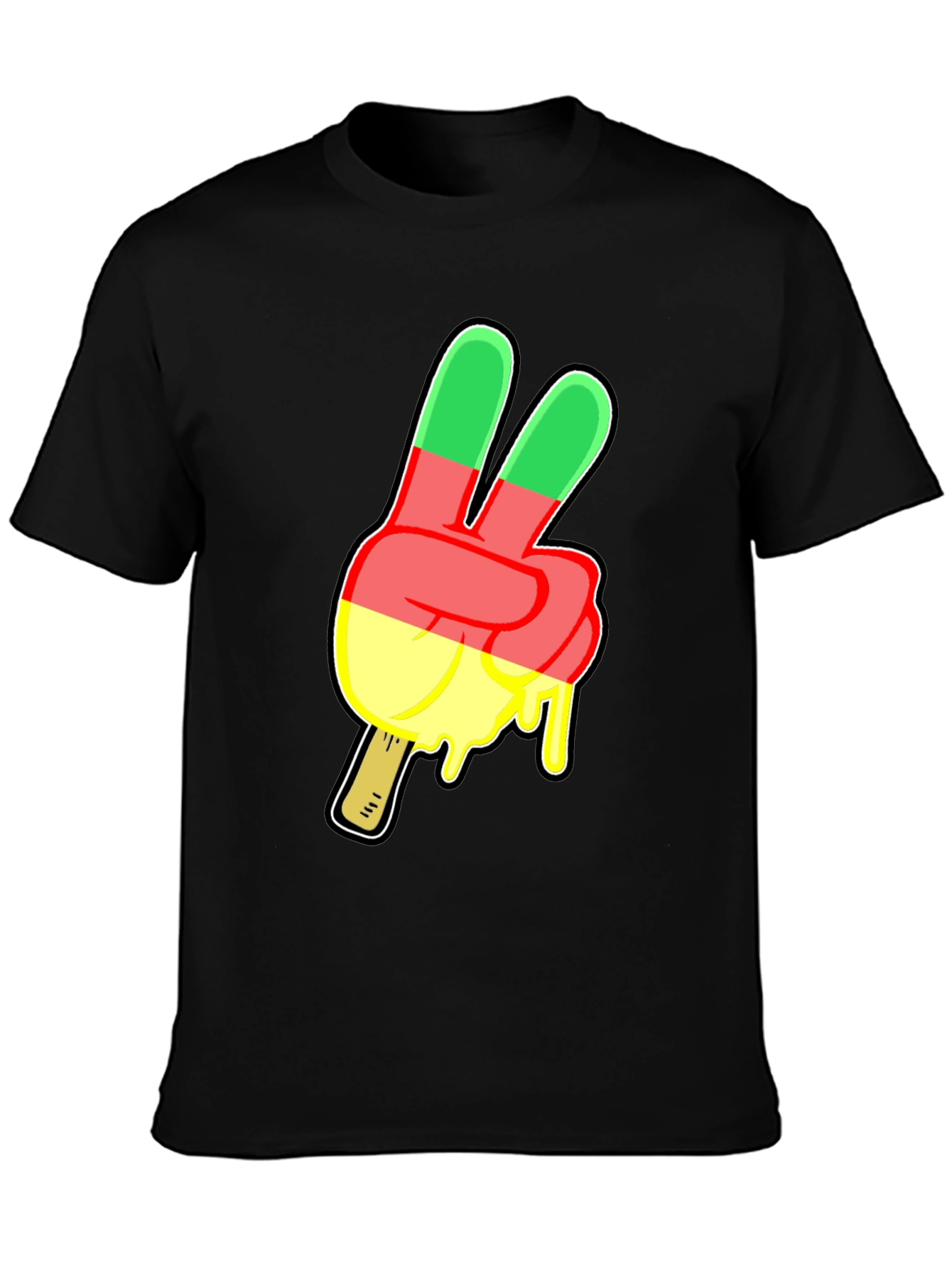Black Peace Sign Ice Cream T-Shirt view 3