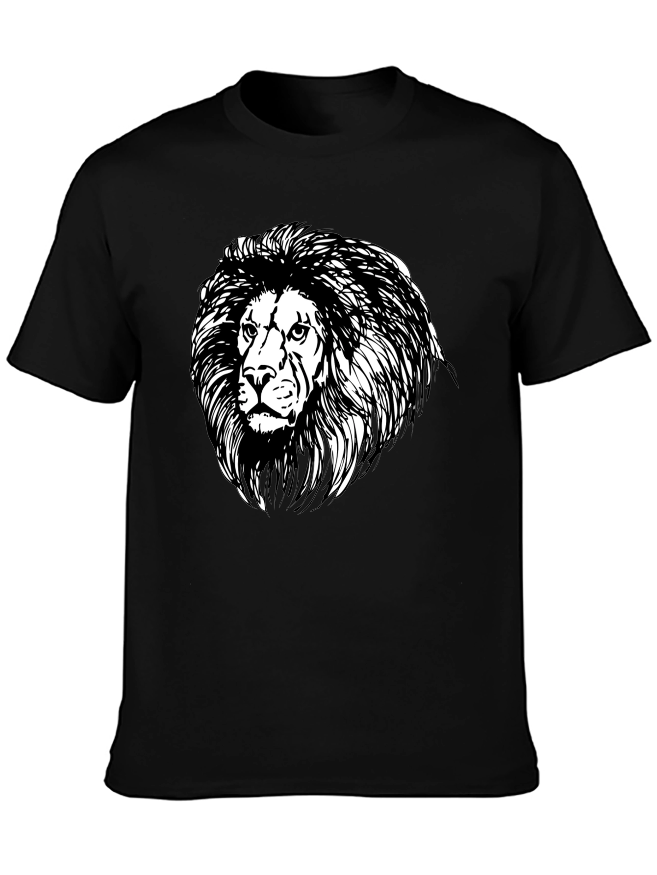 Black Lion Graphic Black Tee - Classic Style view 3