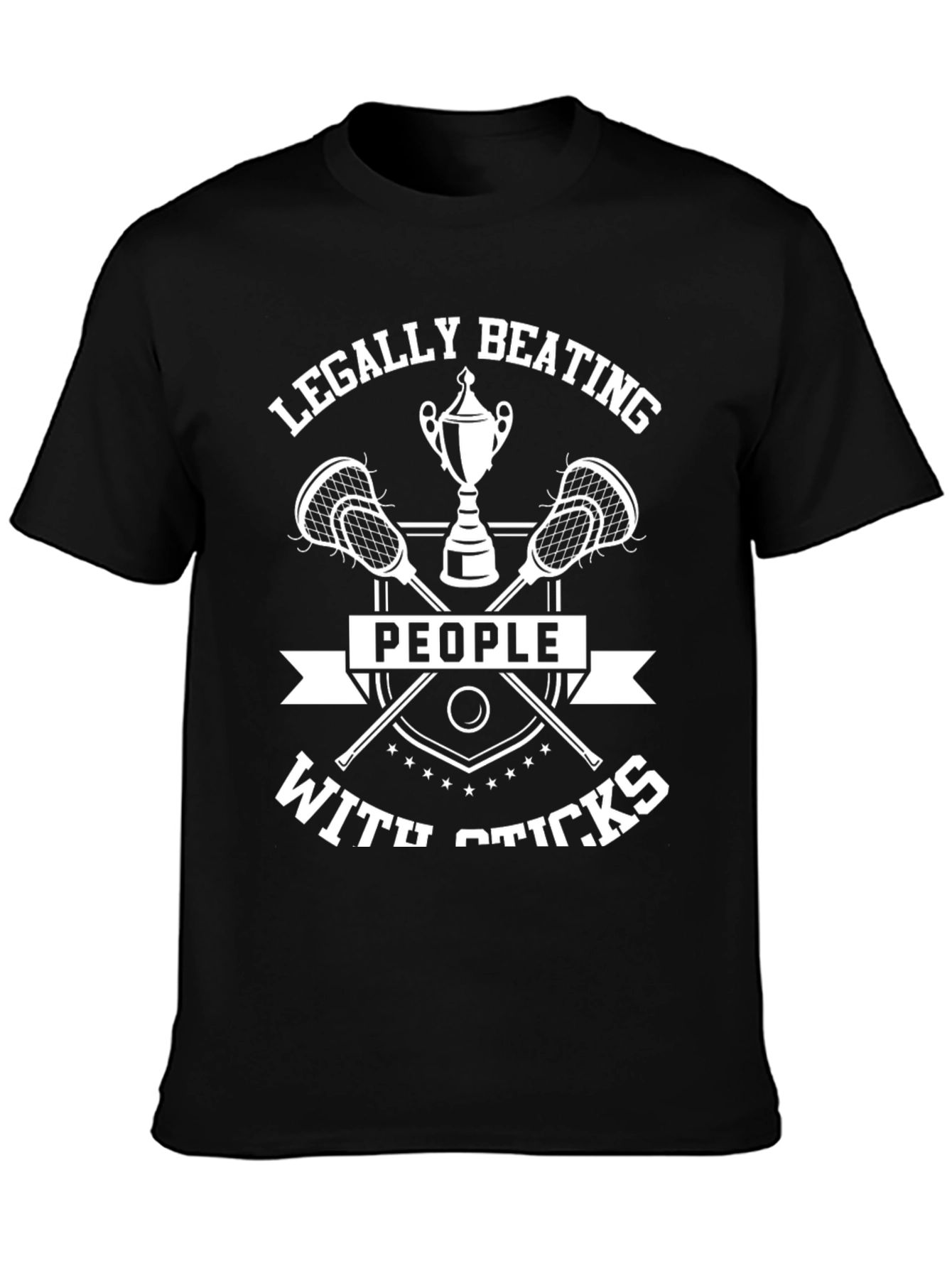 Black Legally Beating People With Sticks Graphic Tee view 3