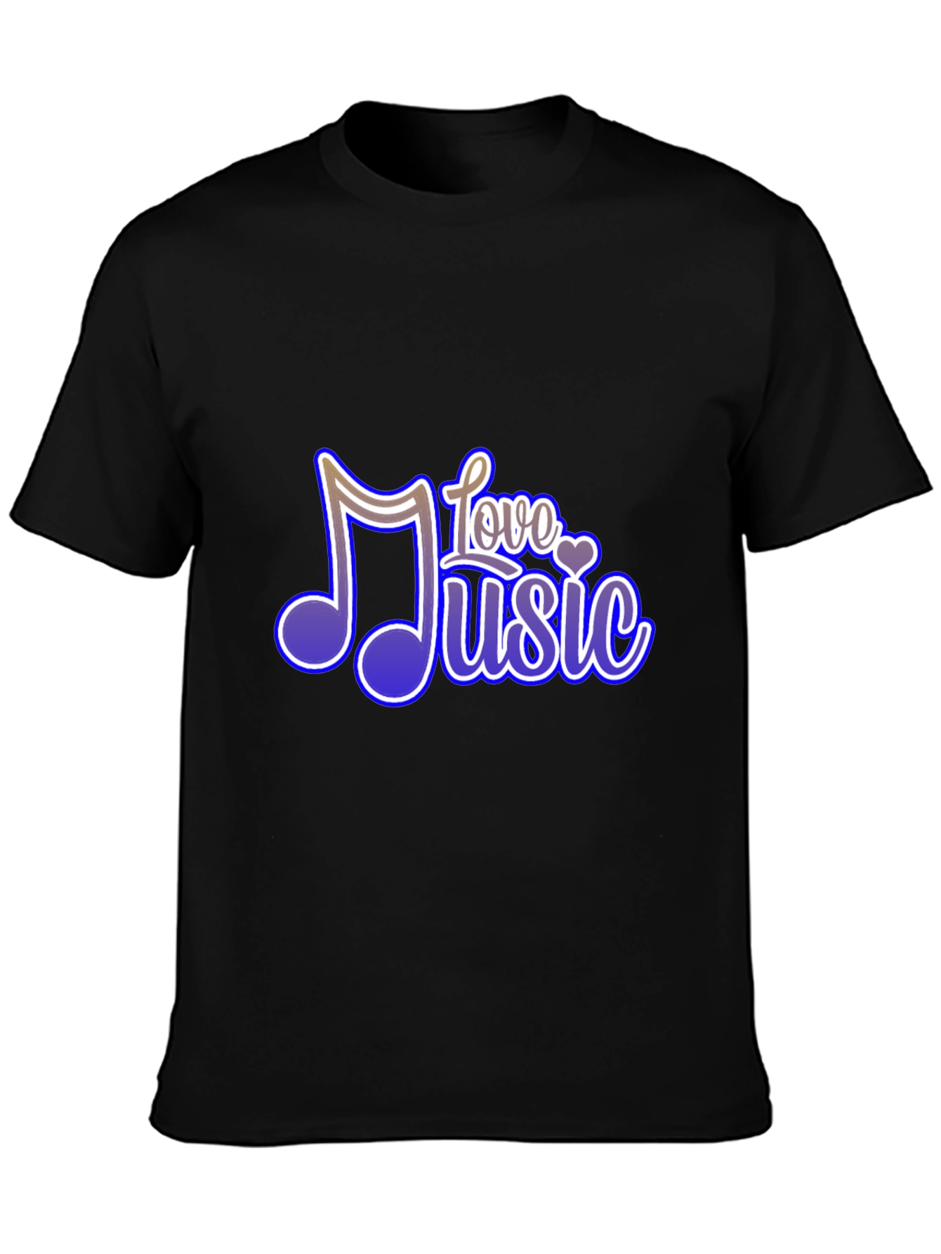 Black Love Music Graphic Tee - Soft Black T-Shirt view 3