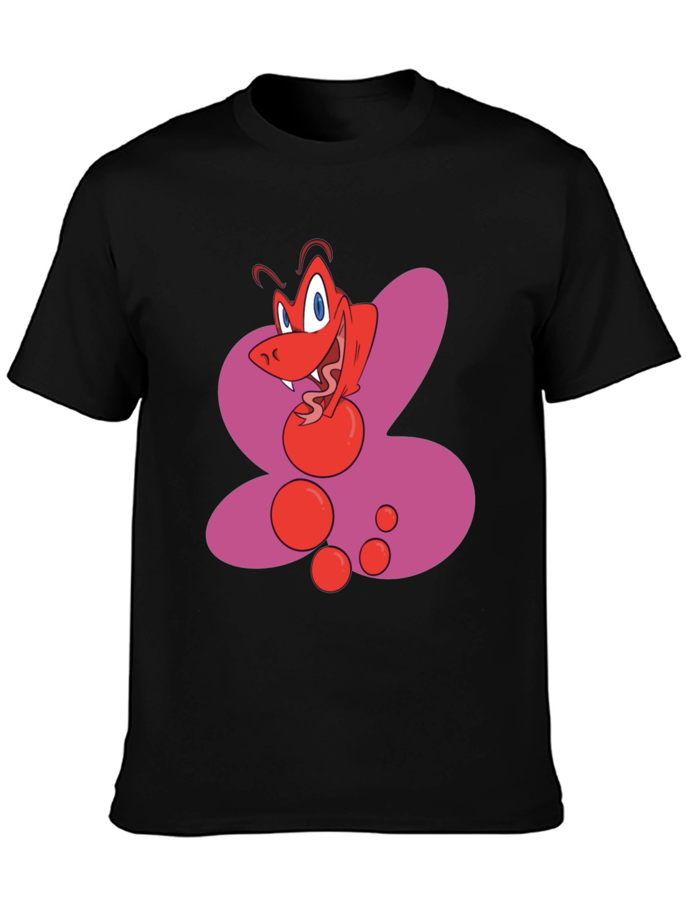 Black Cartoon Ant Graphic Black T-Shirt view 3