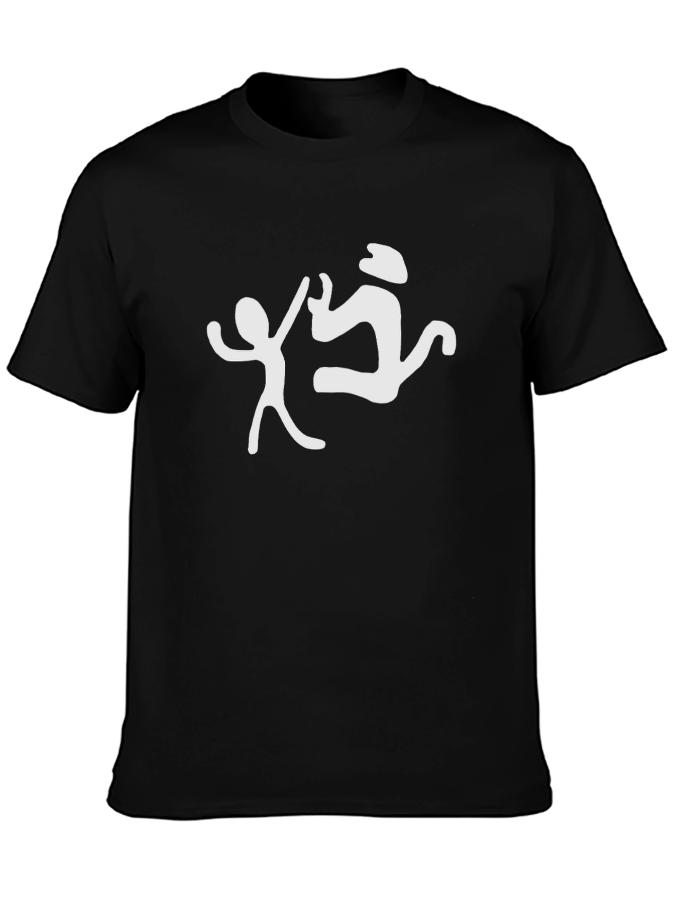 Black Funky Black Tee with Abstract Dancer Graphic view 3