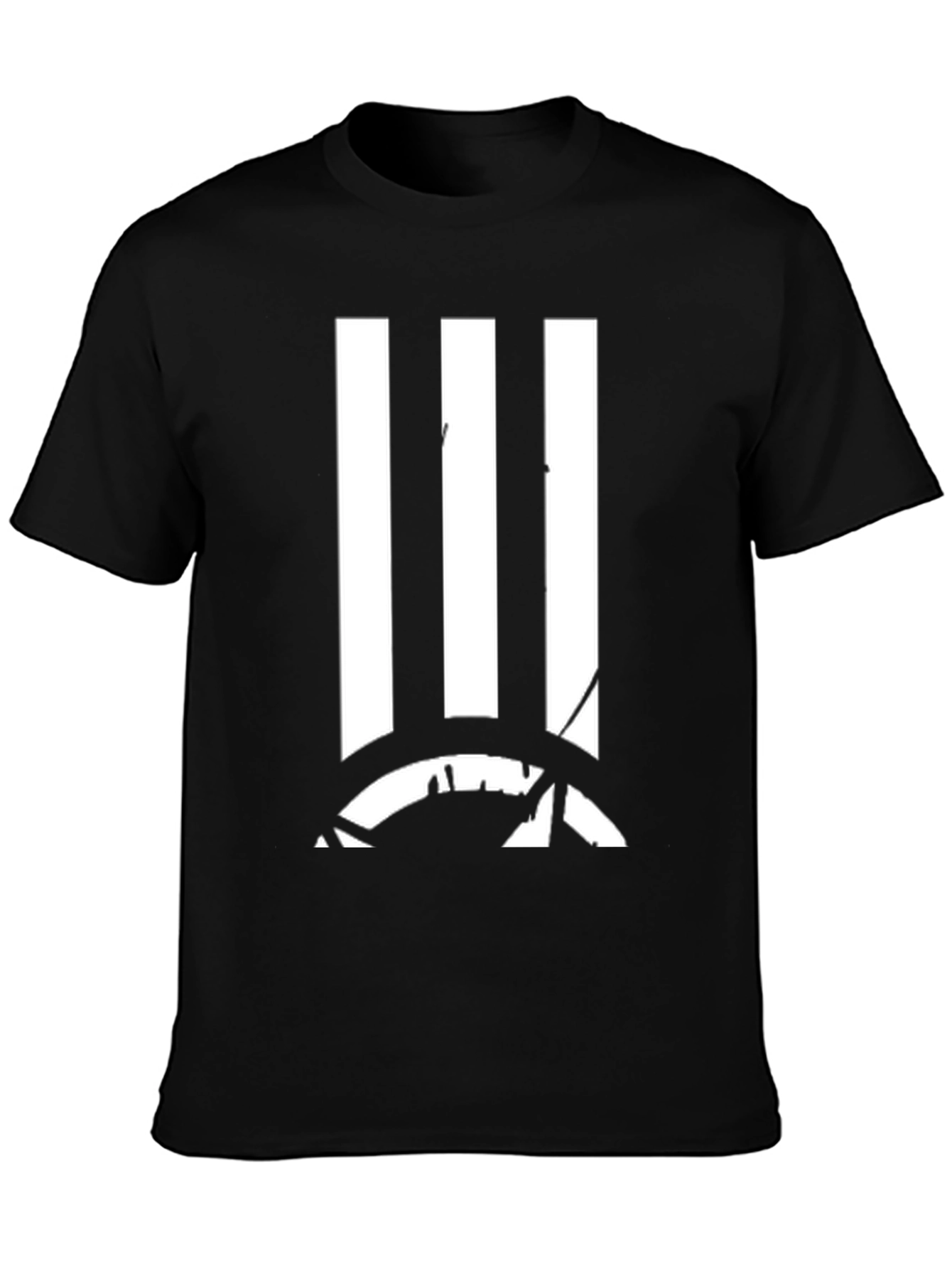 Black Striking Graphic Print Men's Black T-Shirt view 3