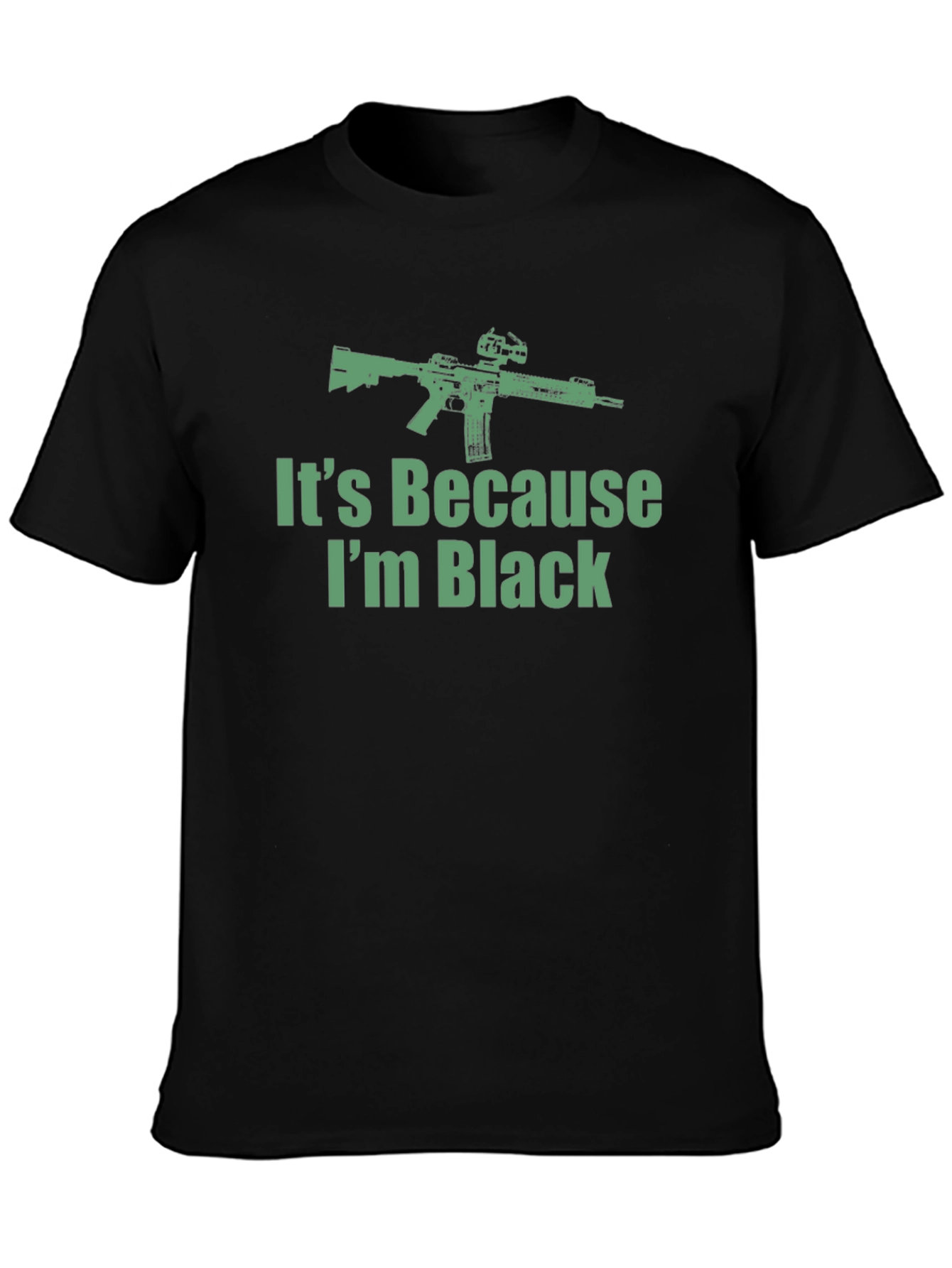Black It's Because I'm Black Graphic T-Shirt view 3