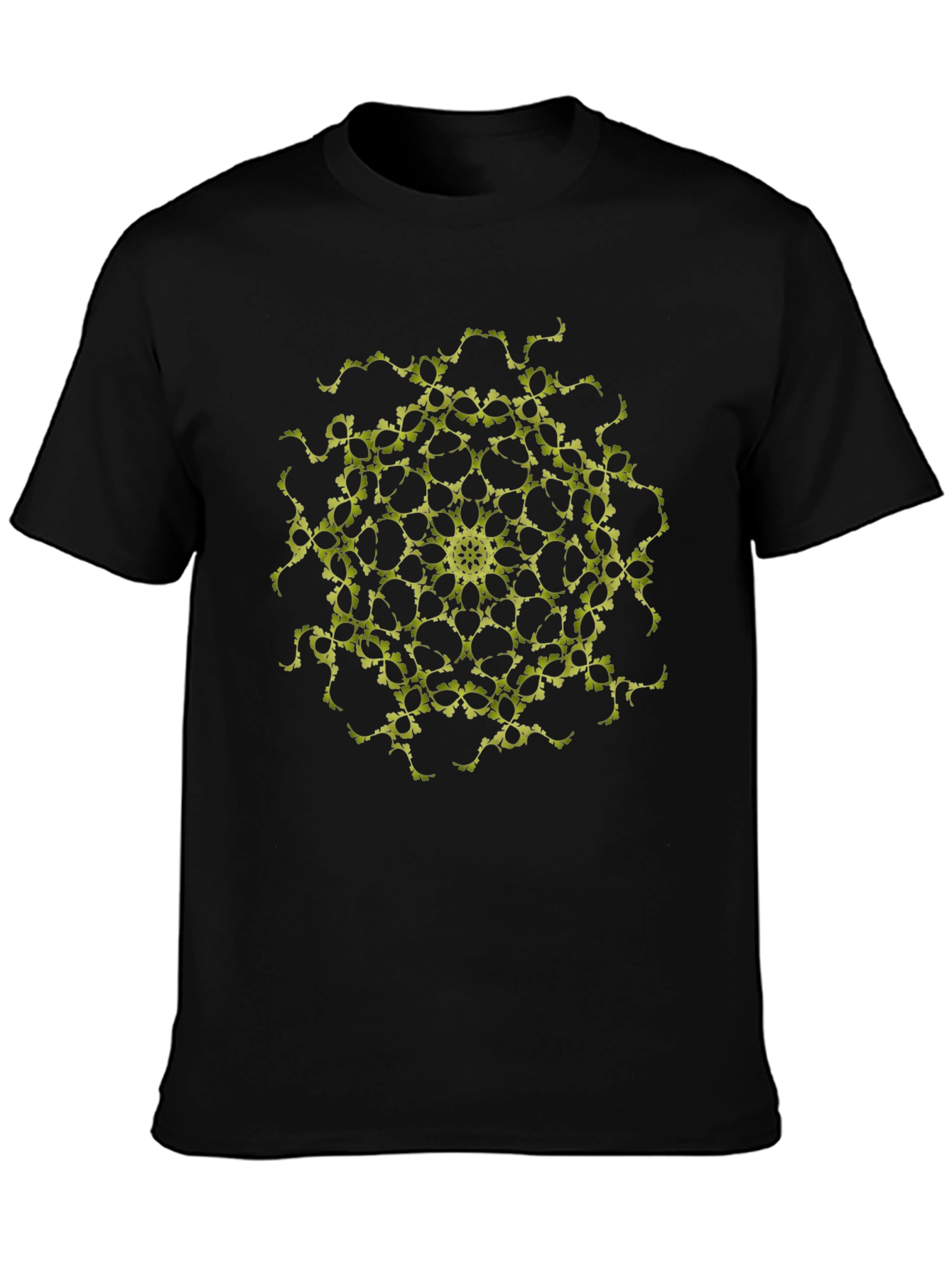Black Geometric Mandala Tee - Black Graphic T-Shirt view 3