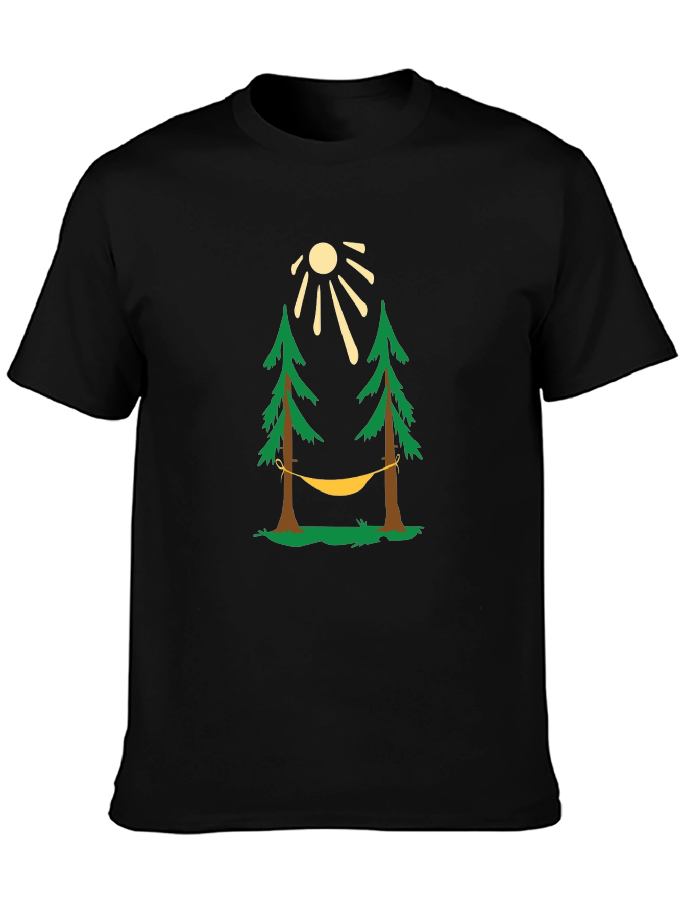 Black Hammock Camping T-Shirt: Relax in Style! view 3