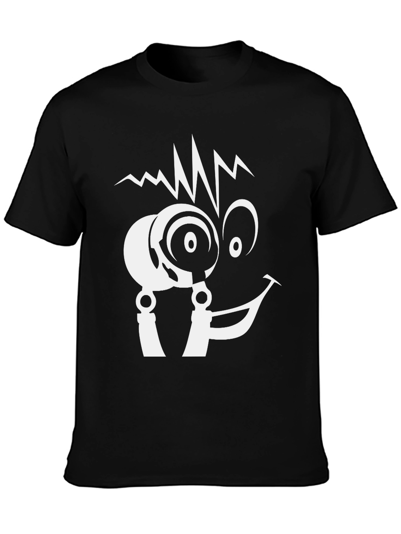 Black Crazy Scientist Black Graphic T-Shirt view 3