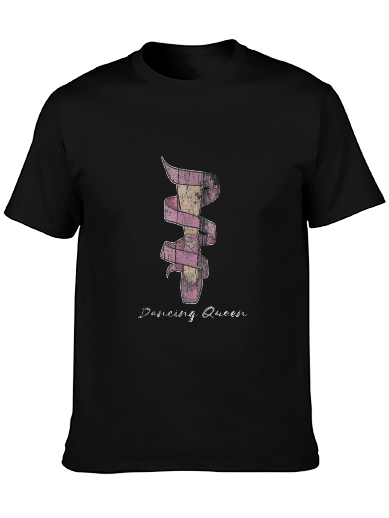 Black Dancing Queen T-Shirt - Ballet Shoe Graphic Tee view 3