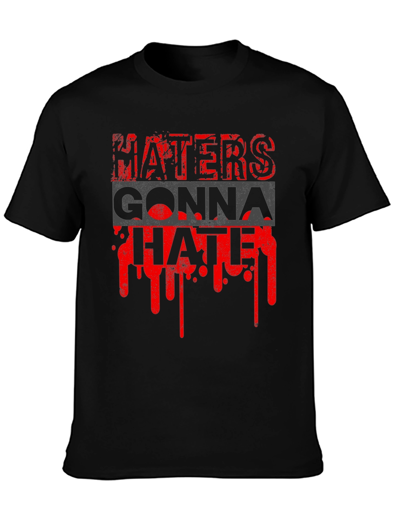 Black Haters Gonna Hate Graphic Tee - Men's Black T-Shirt view 3