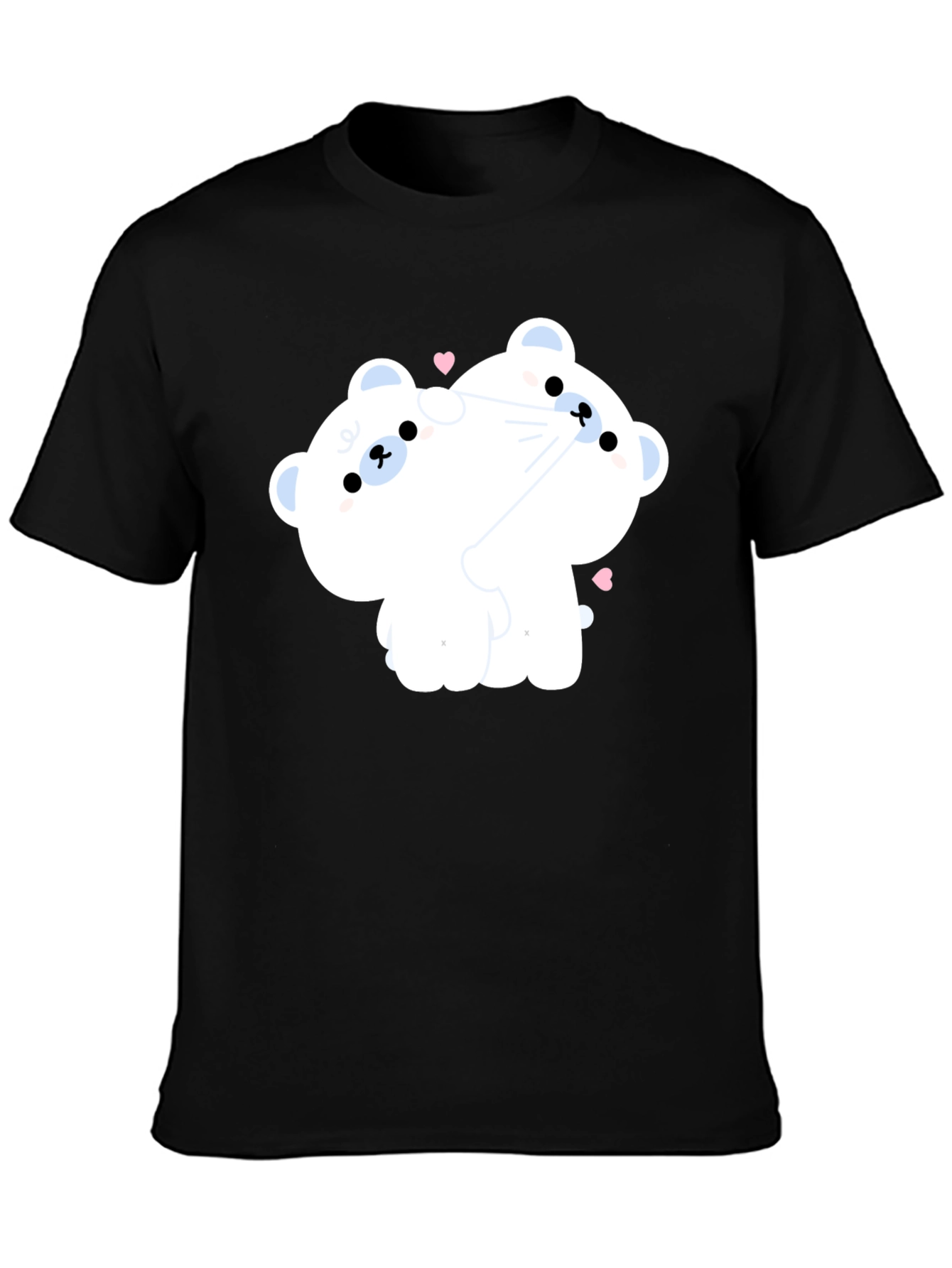 Black Cute Cartoon Bear T-Shirt view 3