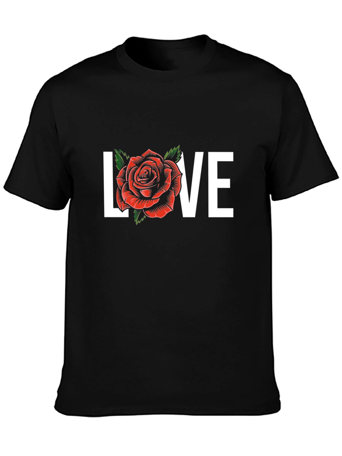 Black Love Rose Graphic Tee - Black view 3