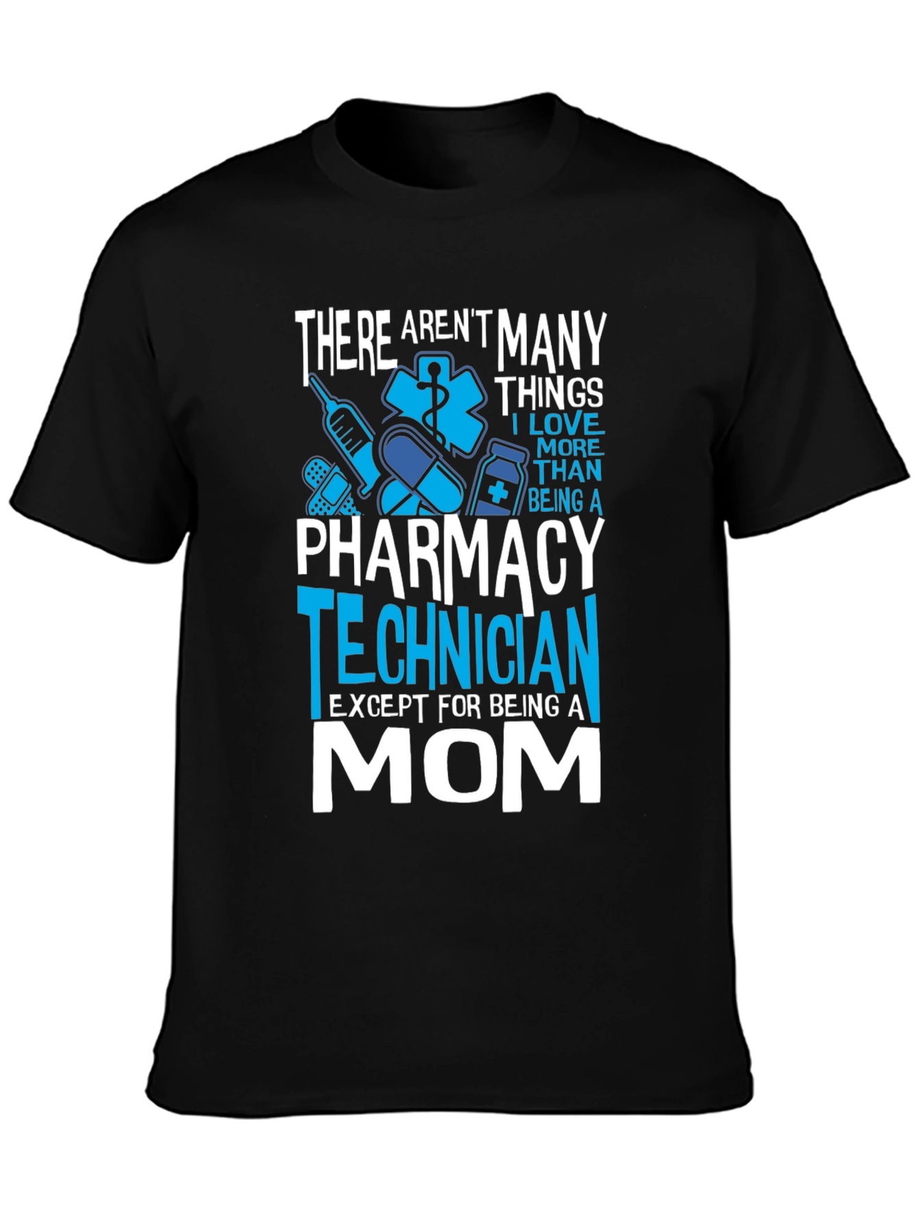 Black Pharmacy Technician Mom T-Shirt view 3